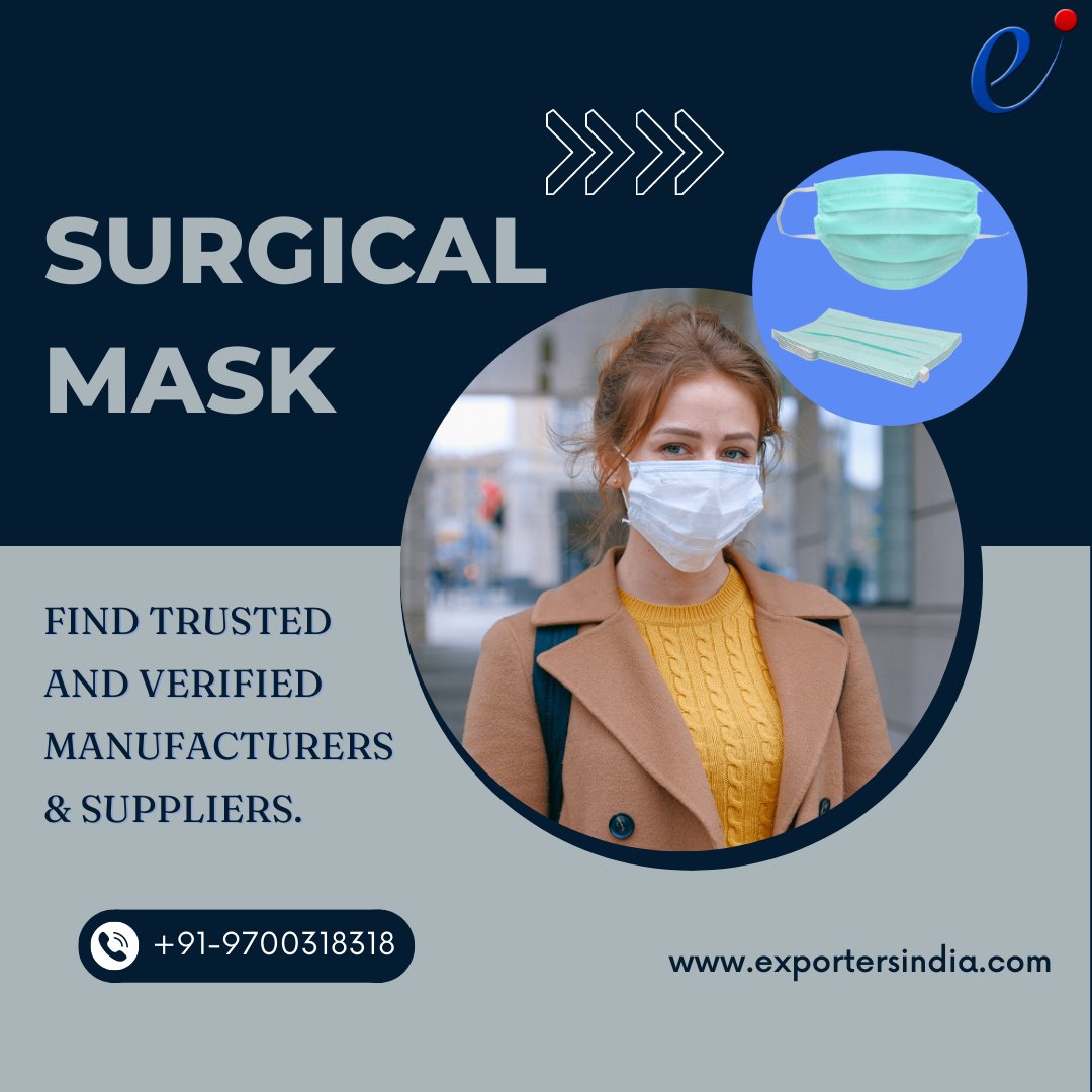 ExportersIndia's tweet image. Visit Exportersindia.com and Find All Types of SURGICAL MASK Manufacturers, Exporters &amp;amp; Suppliers for your wholesale buy requirement.

Explore here 👉 exportersindia.com/indian-supplie…

#SurgicalMask #SurgicalFaceMask #DisposableFaceMask #FaceMask #B2B #B2bMarketplace #Exportersindia