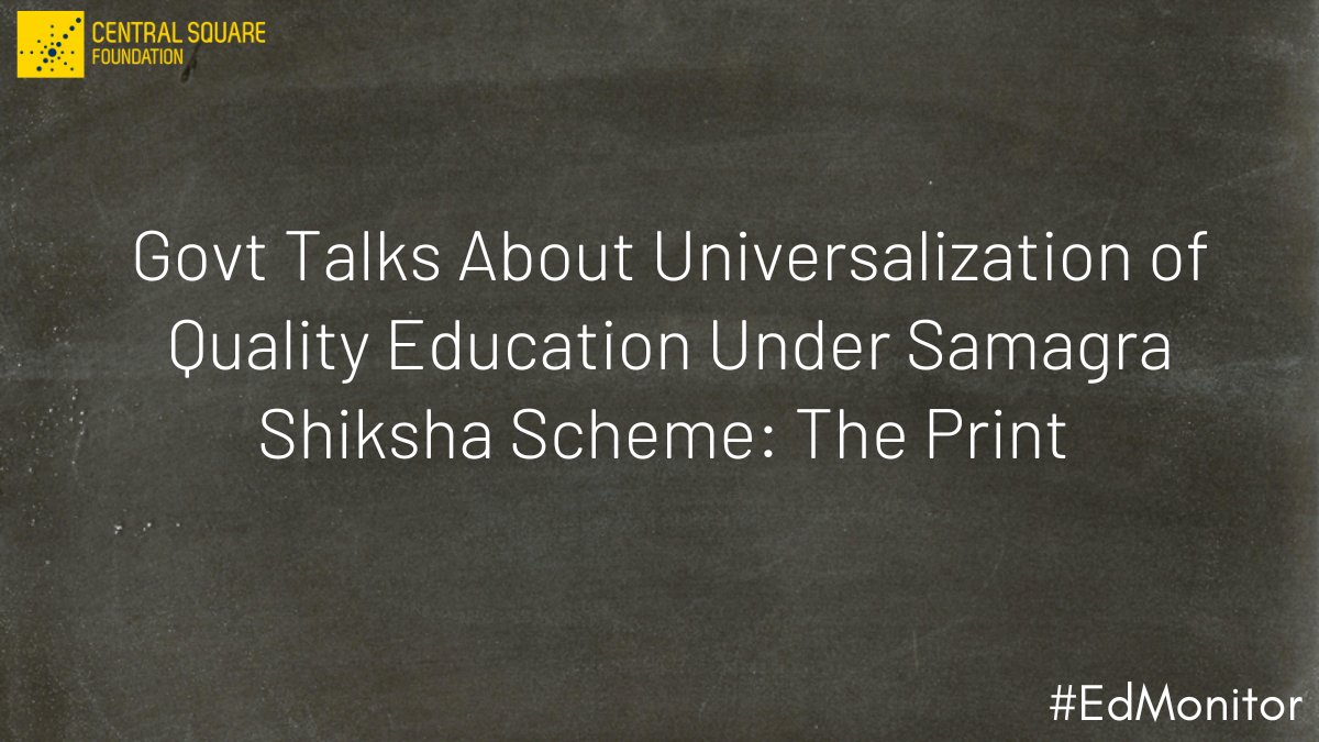 CSF_India's tweet photo. Get all the latest updates on #FLN, #ECE, #EdTech,  policy &amp; governance from the Indian school #education ecosystem with #EdMonitor - our fortnightly newsletter. 

ℹ️ Focus story: Universalization of education under Samagra Shiksha Scheme: Govt
 
Read now: https://t.co/hJ23xdhPSe https://t.co/dtMm9YcFBZ