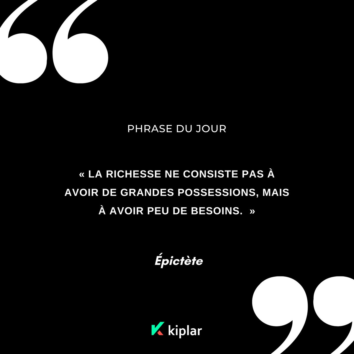 « La richesse ne consiste pas à avoir de grandes possessions, mais à avoir peu de besoins. » – Épictète

#success #motivation #successquotes #motivationalspeaker #quotesdaily #trader #quoteoftheday #successquote #quotestags  #entrepreneur quotes