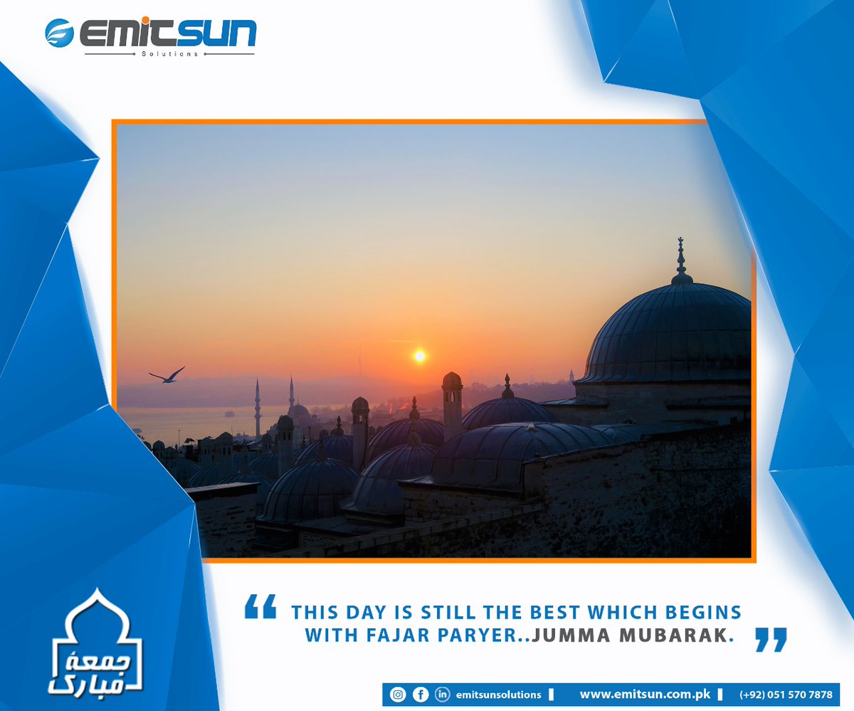 This day is still best which begins with Fajar Prayer 
Jumma Mubarak 

#JummaMubarak #EmitsunSolutions #HVAC  #HVACmaintenance #HVACservice #HVAClife #HVACcontractor #HVACsupplier