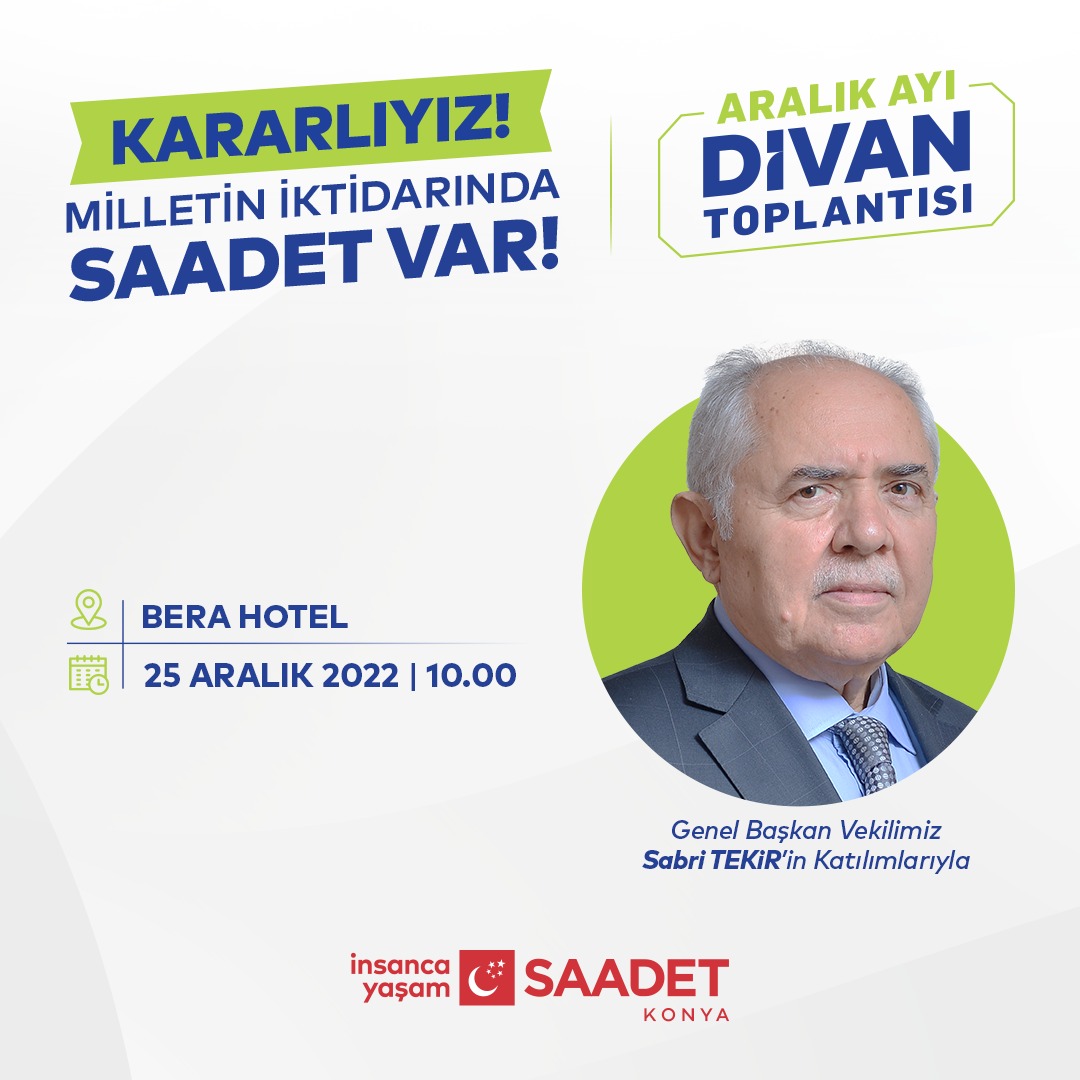 Aralık Ayı Genişletilmiş İl Divan Toplantısı

🗓 25 Aralık Pazar
⏰️ Saat: 10.00
📌 Bera Hotel