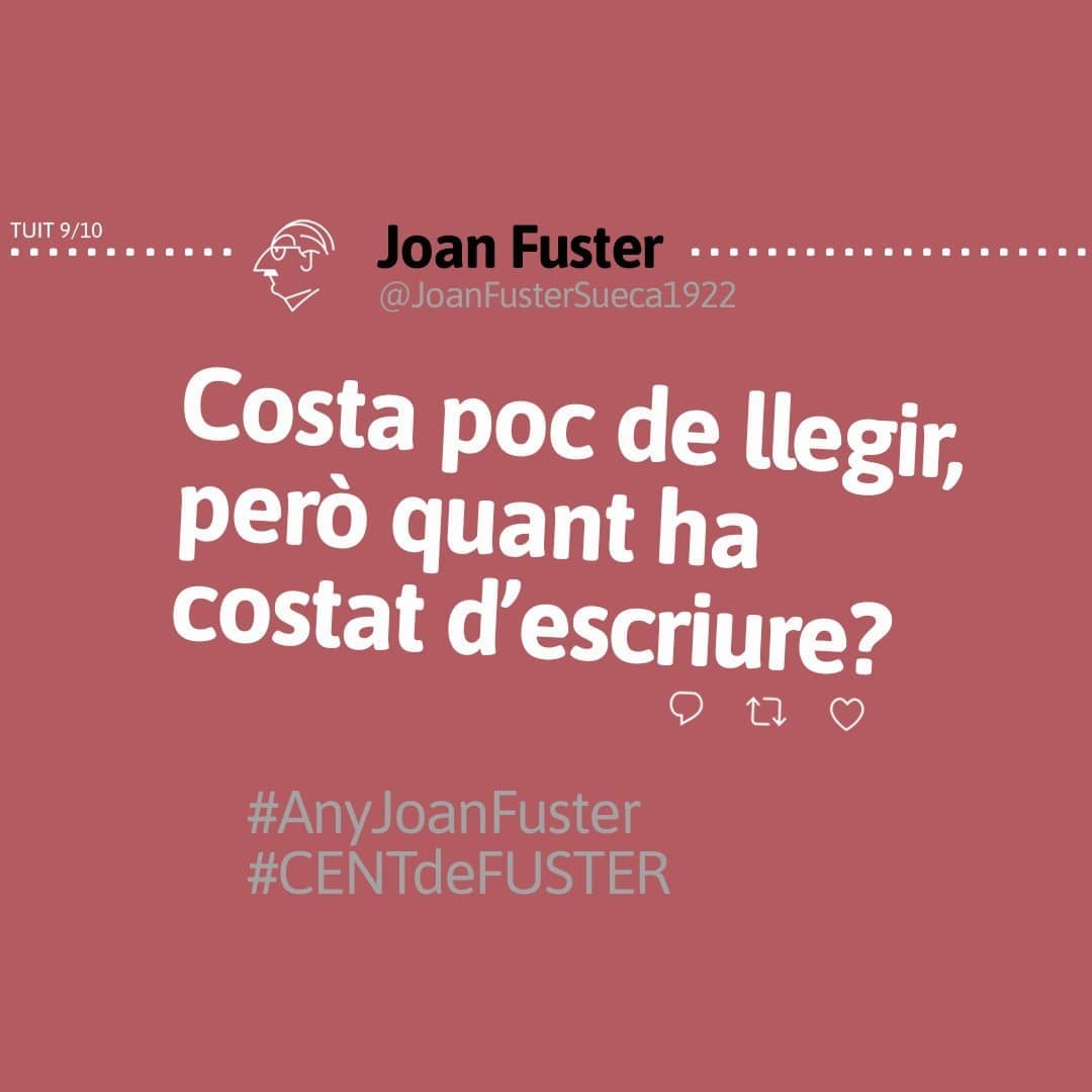apunt_media's tweet photo. Aforismes de #JoanFuster en sobrets de sucre.☕️ Una iniciativa del Gremi de Forners de Castelló que convida a reflexionar sobre les frases més cèlebres de l'escriptor valencià. #CENTdeFUSTER 📹Mira el vídeo: https://t.co/uXGFyDLnYb

Ací unes quantes per a acomiadar l'#AnyFuster👇 https://t.co/8yZ3EZbPV5