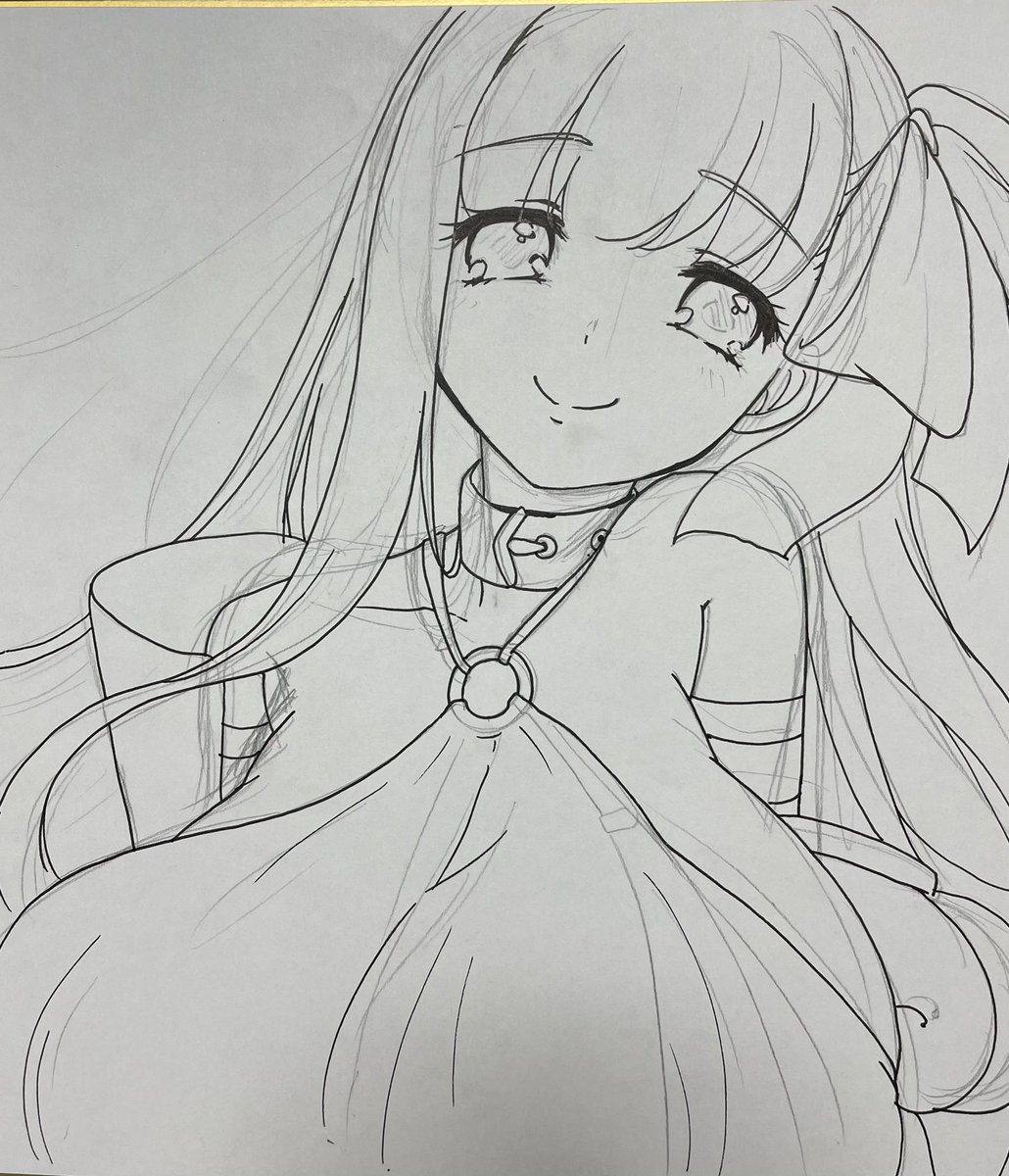 色紙途中 