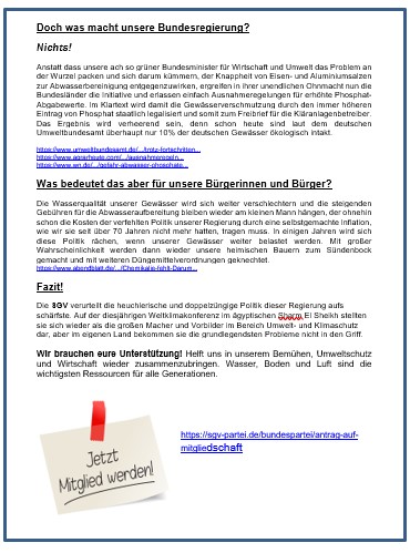 Der Umweltschutz wird in Deutschland mit Füßen getreten. 
Den Beitrag finden Sie auch auf unserer website:
sgv-partei.de/bundespartei/fa...
#gaskrise #stahlindustrie #globalisierung #gewässerschutz #phosohat #kläranlage #Abwasser #eisenchlorid #landwirtschaft #dünger #umweltschutz