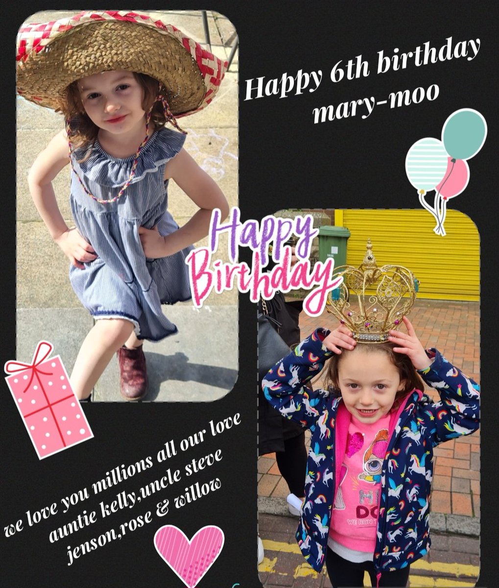 kellyrawding85's tweet photo. Would like to wish our beautiful neice Mary  a very happy 6th birthday have a great day baby girl xxx @Zozobagins89 https://t.co/LiILXVOzGi