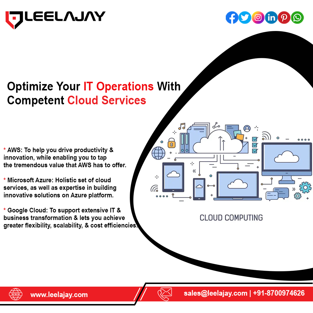 techleelajay's tweet photo. Visit: https://t.co/dkYlsLElH2
Our cloud services help your business transform your IT ecosystem as we let you scale up your performance, productivity & profitability.
#cloudservices #cloudservices #cloudservicesconsultancy #cloudconsultancy #AWScloud #googlecloud #azurecloud https://t.co/8dodePM2FI