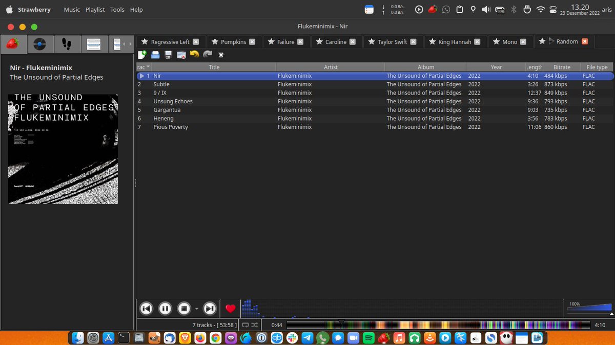arissetyawan's tweet photo. Kalau disuruh milih rilisan lokal terbaik tahun 2022, saya akan memasukkan "The Unsound of Partial Edges" milik @flukeminimix dalam daftar. Eksplorasi post-rocknya megah nian. Album ini belum masuk DSP, jadi kalau mau dengerin, pesen ke @GrimlocBDG kali ya. (5/5). https://t.co/vVvWYp6uKd