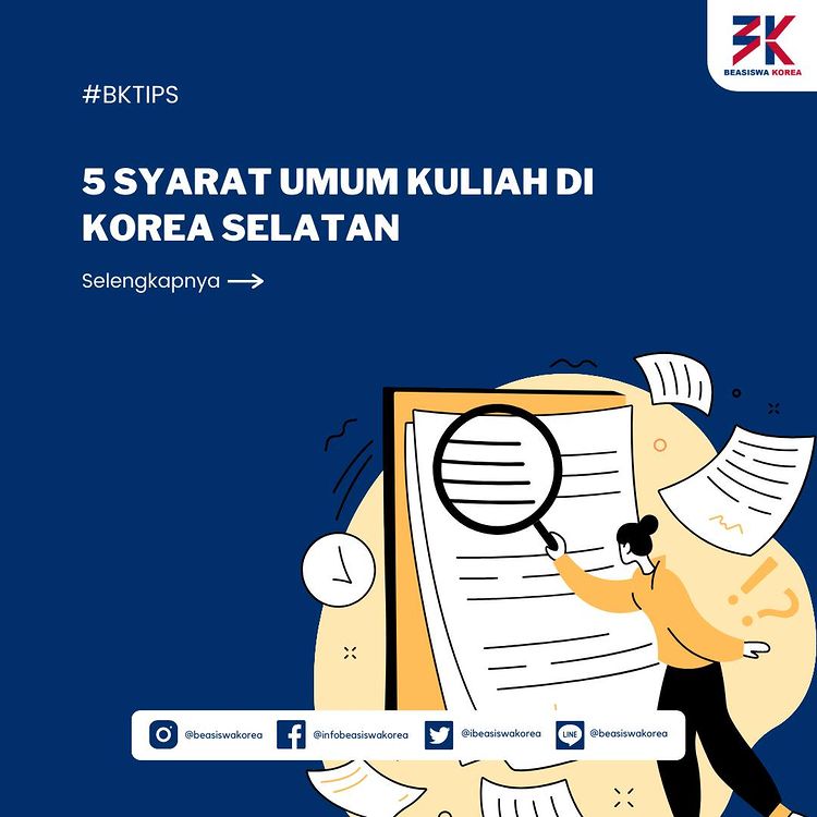 ibeasiswakorea's tweet photo. Hai, Sahabat Beasiswa Korea

Yuk simak dan persiapkan syarat sebelum kuliah di Korea !!

#BKTIPS https://t.co/v7c89P5j13