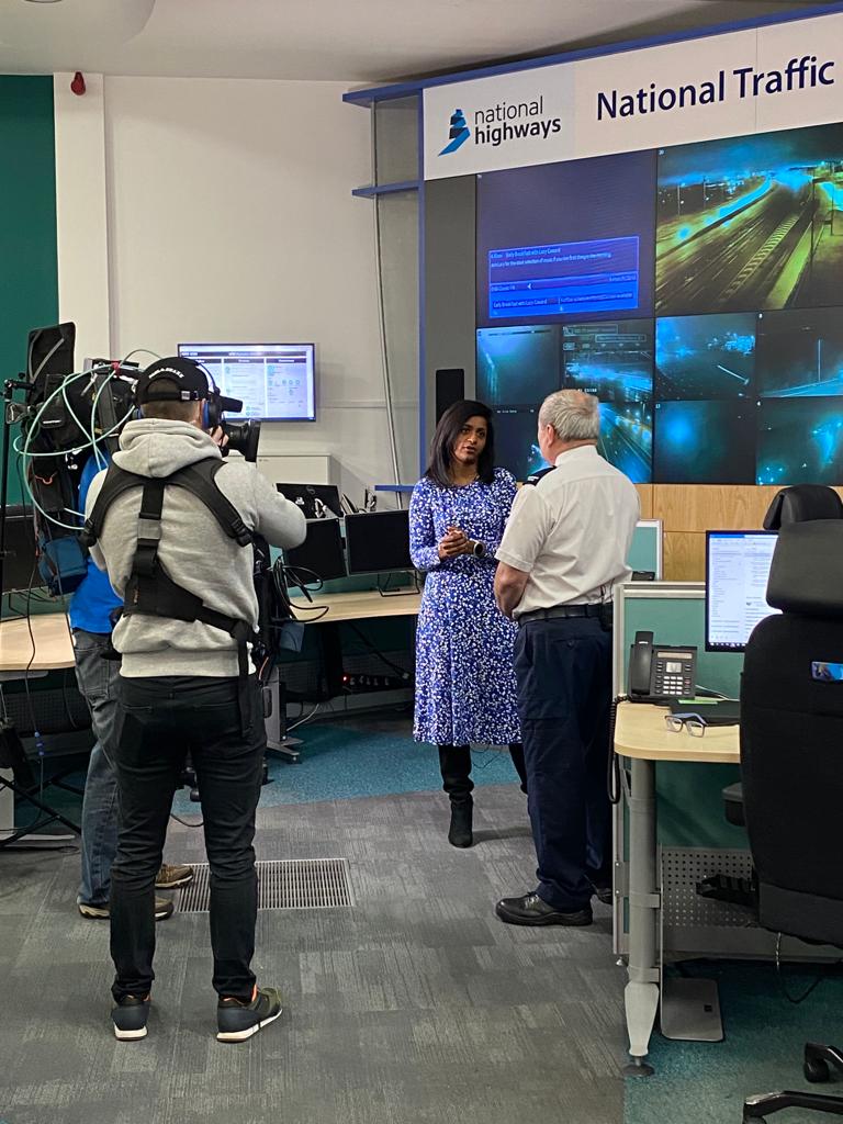 didavies36's tweet photo. Good Morning Britain interviewing  @NationalHways spokesman Frank Bird live from our national control room today. If you are travelling over the next couple of days you might want to tune in just after 7am for some sound advice. #beprepared https://t.co/rZw3dEtsCA