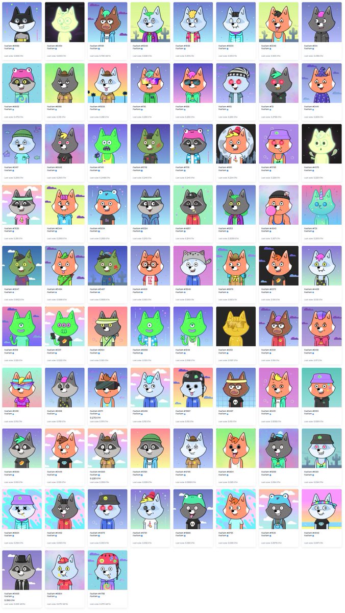 My 75 <a href="/foxfamnft/">FoxFam 🦊</a> 's. Teams that won't stop building, I won't stop buying.  With pixel, 3d, 2d remastered, and merch on its way I'm thinking 75 isn't enough!