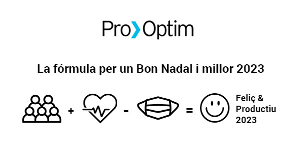pro_optim's tweet image. Tot l’equip de Pro Optim us volem desitjar un molt Bon Nadal. Després de dos any amb restriccions, que aquest sigui un Nadal complet, amb tots els teus i ple de salut. Que puguem mirar al 2023 amb força i amb ganes de fer més coses i millor.
