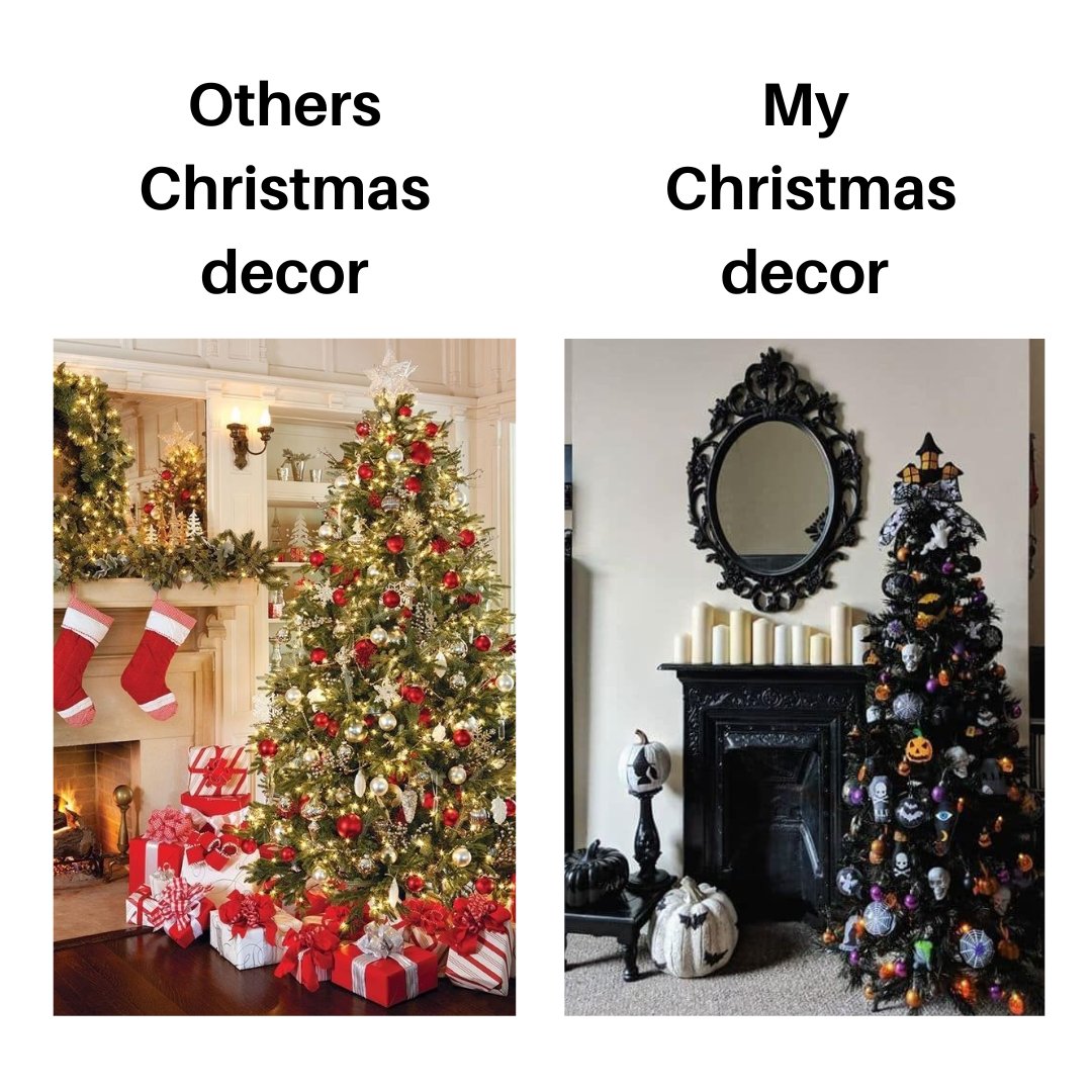 Which one would you prefer?

#goth #gothic #gothgoth #gothicdecor #goths #gothmemes #gothicmemes #memes #spookymemes #christmas #christmastree #gothmas