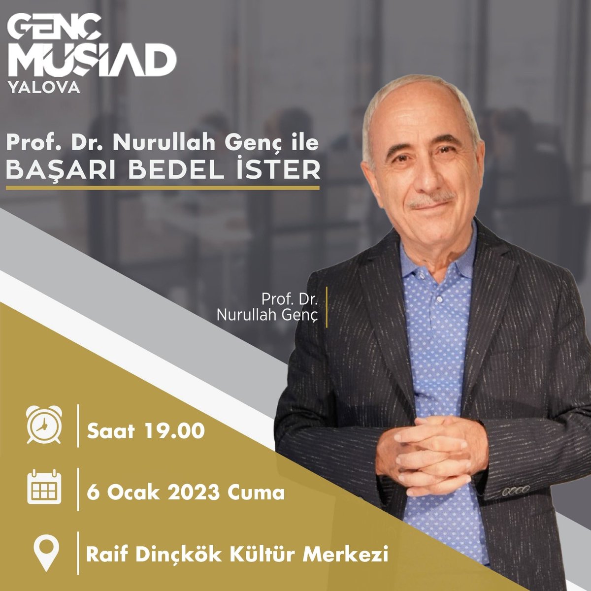 Prof. Dr. Nurullah Genç, 6 Ocak'ta Yalova'da olacak.

📍Saat: 19.00
📍Yer: RDKM