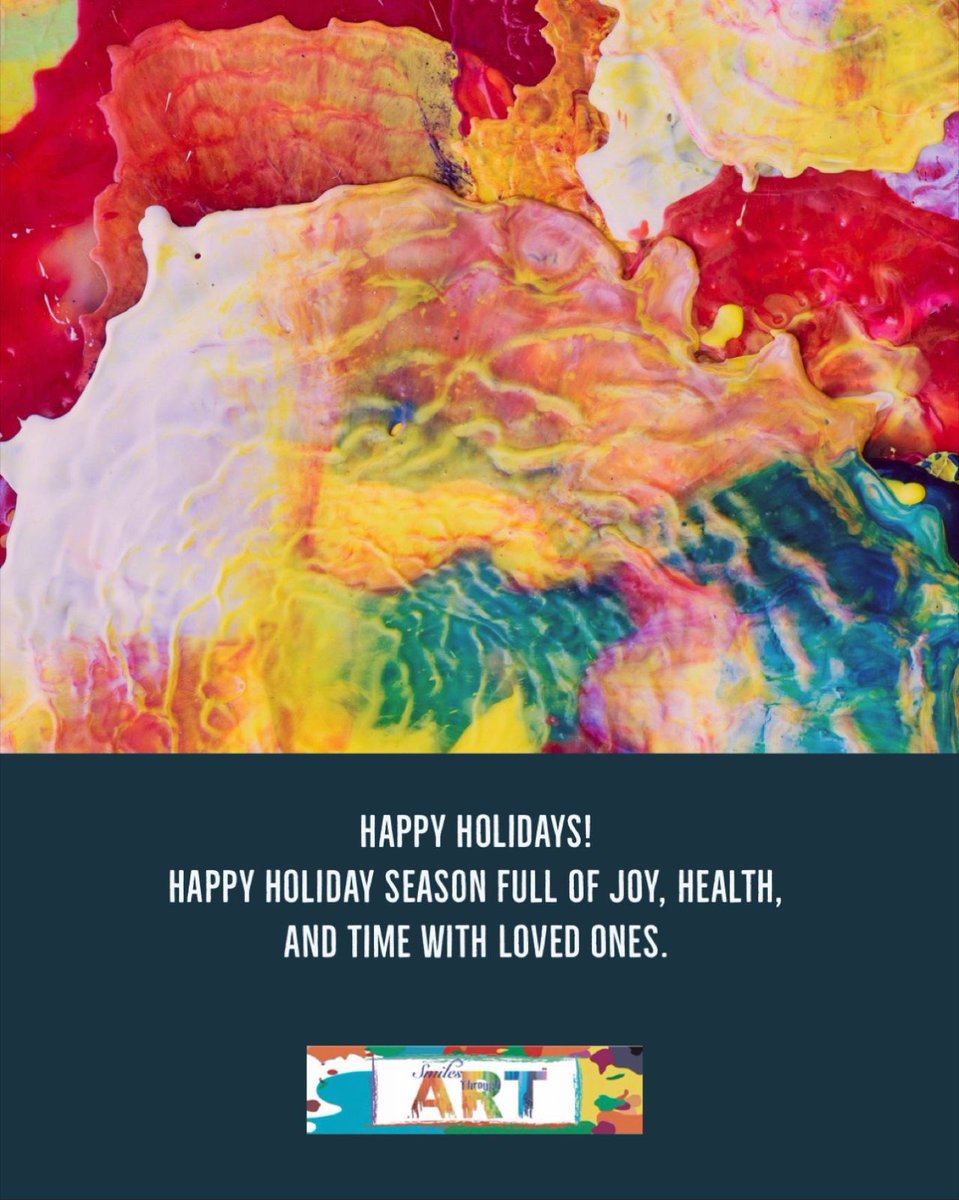 Happy Holidays! Happy Holiday Season full of joy, health and time with loved ones. ❤️ #nonprofits #nonprofit #art #artshealth #artsinhealthcare #healing #MentalHealthMatters #Mentalhealth #MentalHealthAwareness #design @smilesthroughar #HappyHolidays #HappyHolidays2022