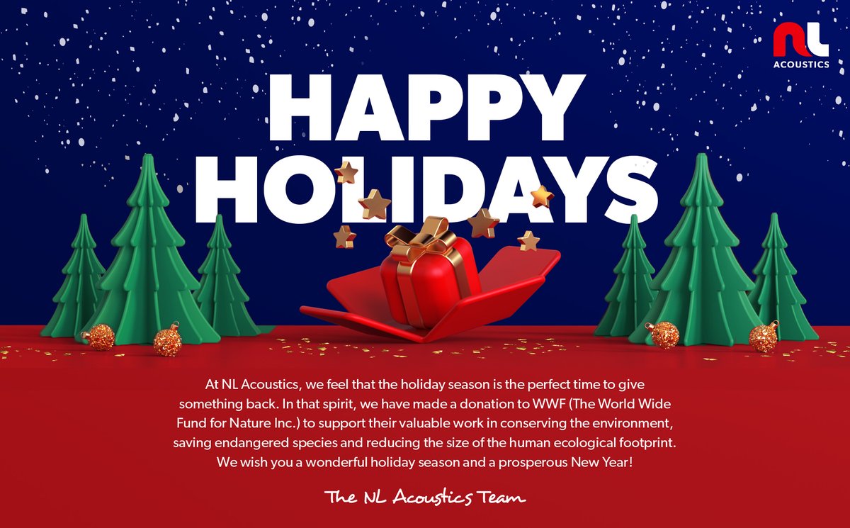 AcousticsNl's tweet photo. Wishing everyone the happiest of holiday seasons! In this time of giving, we want to give thanks to our customers, partners, and supporters and support ourselves the WWF's work against climate change.

#happyholidays #teamnlacoustics #grateful #giving https://t.co/pKBYYYZenU