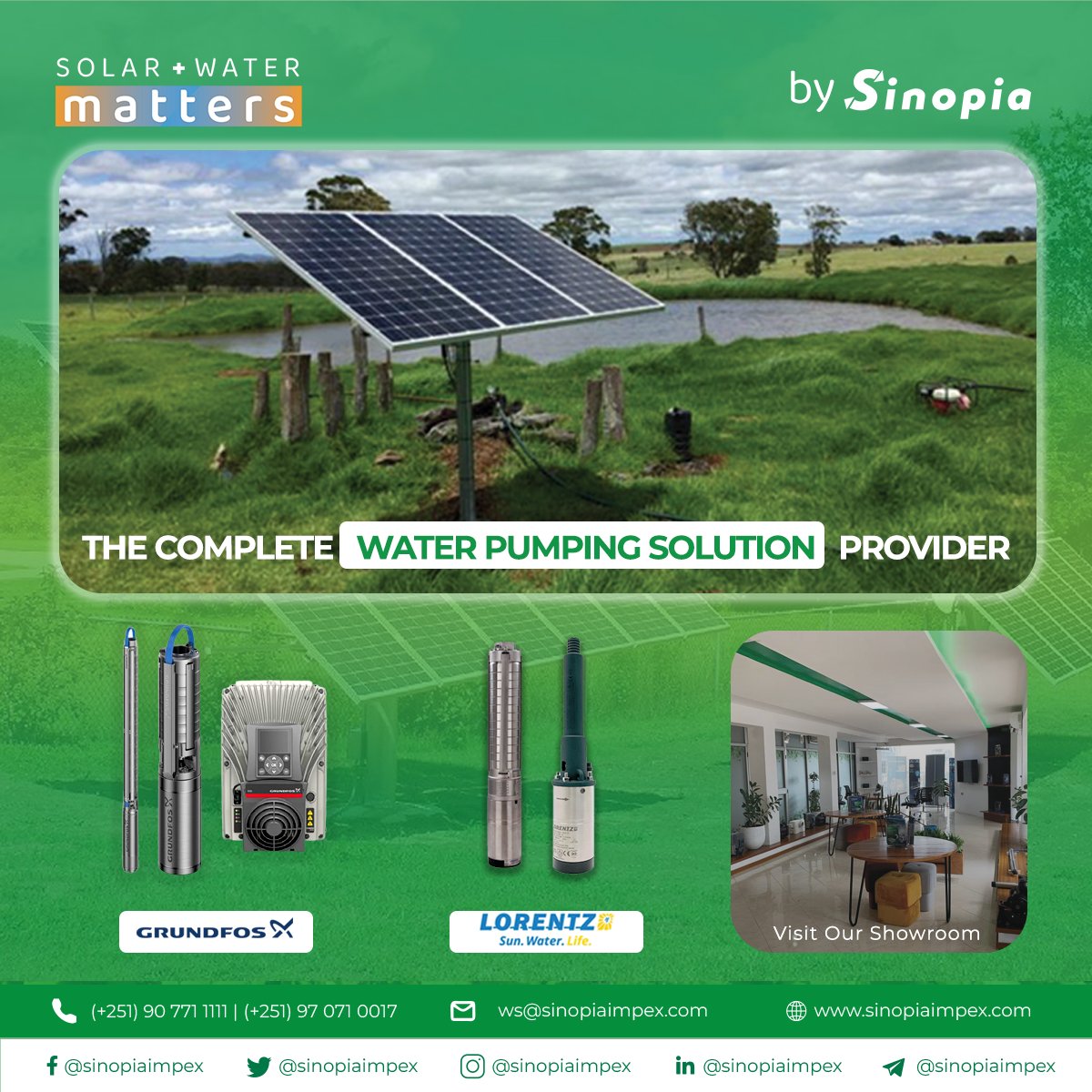 SinopiaImpex's tweet photo. THE COMPLETE SOLAR ENERGY PROVIDER

Get reliable, energy-efficient, and long-lasting pumping solutions from Sinopia. We supply versatile solar-powered water pumping solutions along with in-depth pre and post-sales services. 

https://t.co/wVAxZPWONu
Solution Matters! https://t.co/ltxXX4I21c