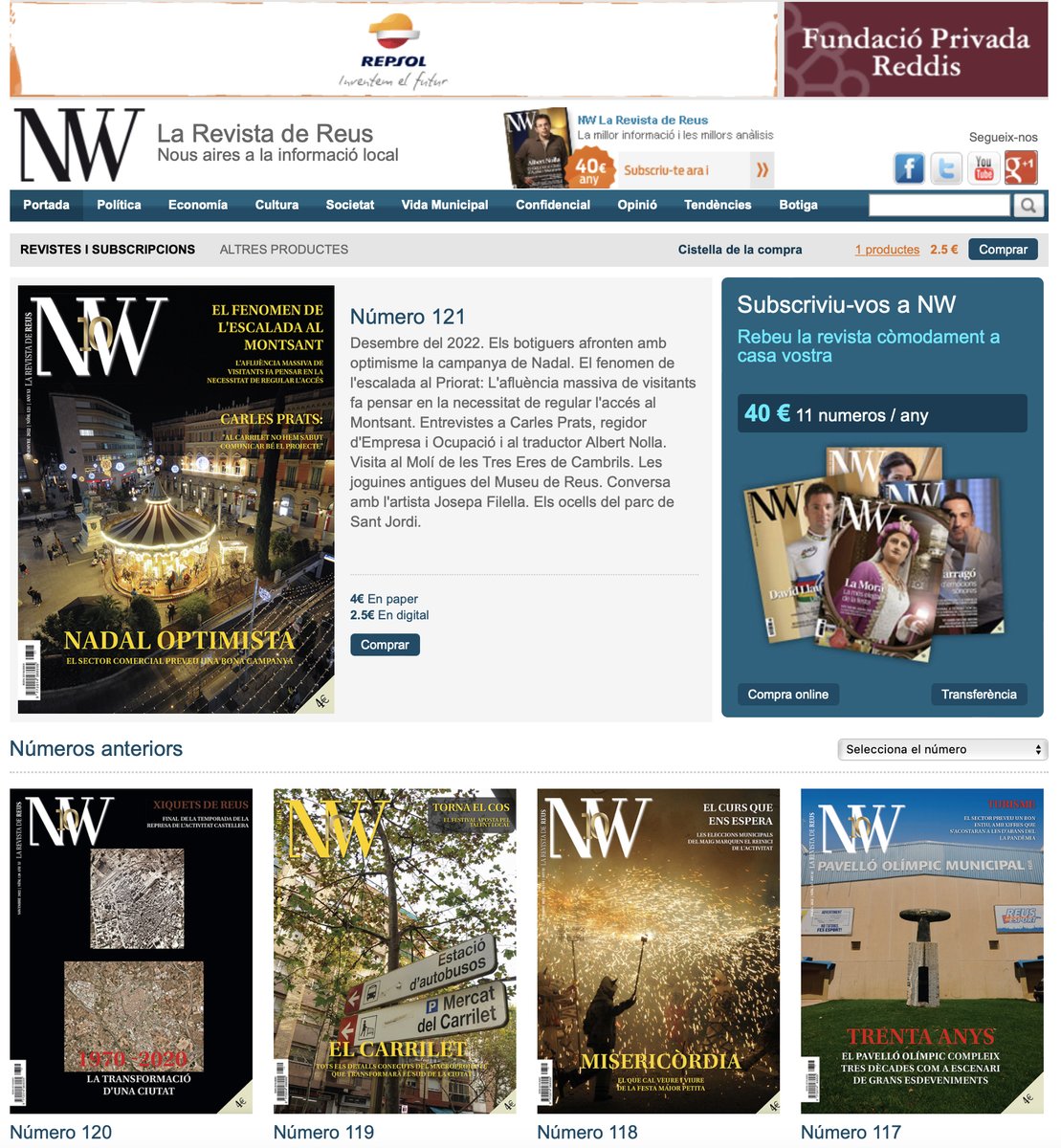 La revista de desembre, disponiblea quioscos i llibreries. I també al nostre quiosc virtual:
👉nwrevistadereus.cat/botiga.php