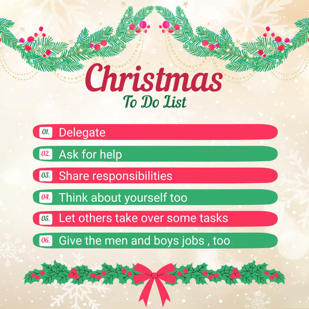 ReclaimAgenda's tweet photo. The most important xmas to-do list...don't forget, men and boys are good at cooking, cleaning, decorating, shopping, carrying, baking, driving and wrapping too!!
#ChristmasToDoList https://t.co/rekpQ0inE1