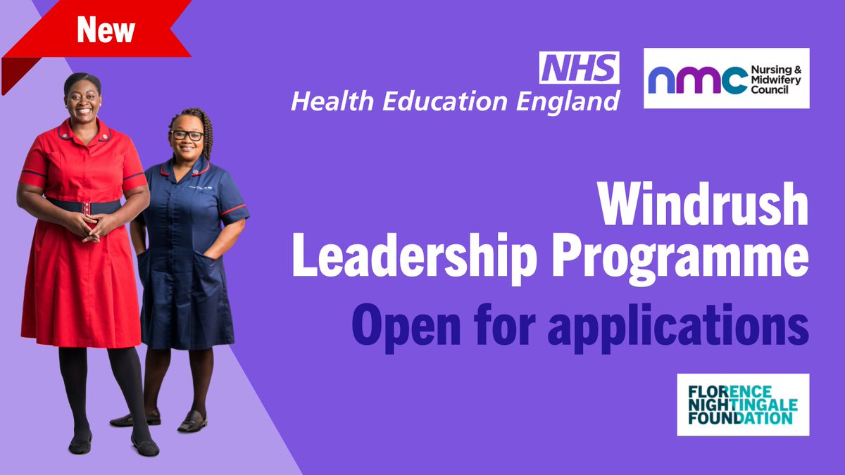 Our Windrush Leadership Programmes are open so if you are a #nurse or #midwife of global majority background in England visit bit.ly/3Y2K6qO. In Scotland/Wales/Northern Ireland you can find out more here bit.ly/3PbUsRf 
#TeamFNF <a href="/nmcnews/">Nursing and Midwifery Council</a> @NHS_HealthEdEng