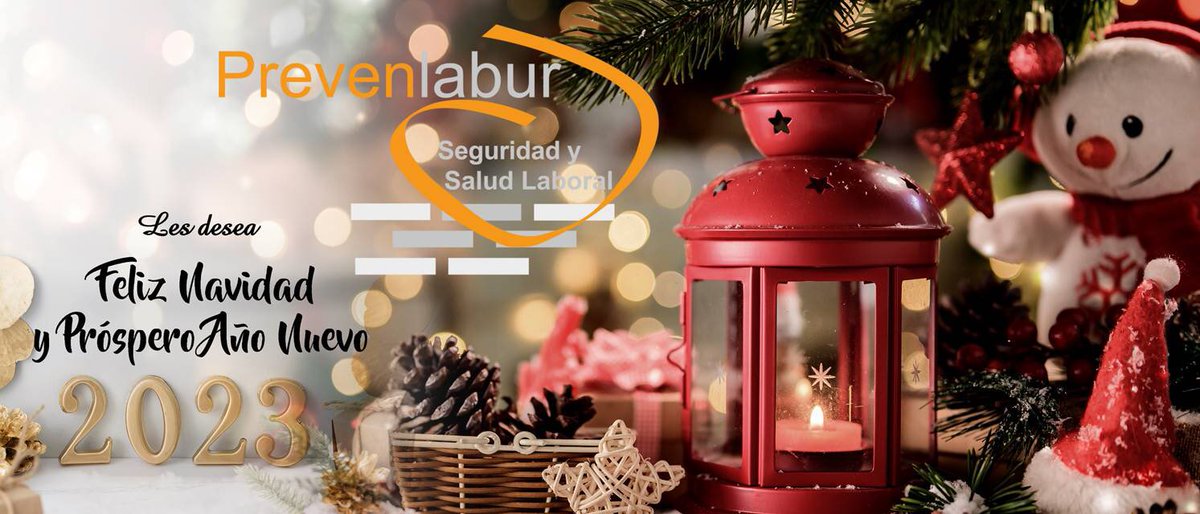 Prevenlabur's tweet photo. EL EQUIPO DE PREVENLABUR, SL, LES DESEA FELICES FIESTAS Y UN 2023 REPLETO DE ÉXITOS. SEGURIDAD Y SALUD PARA TODOS!! https://t.co/6Q7RmVrTBN