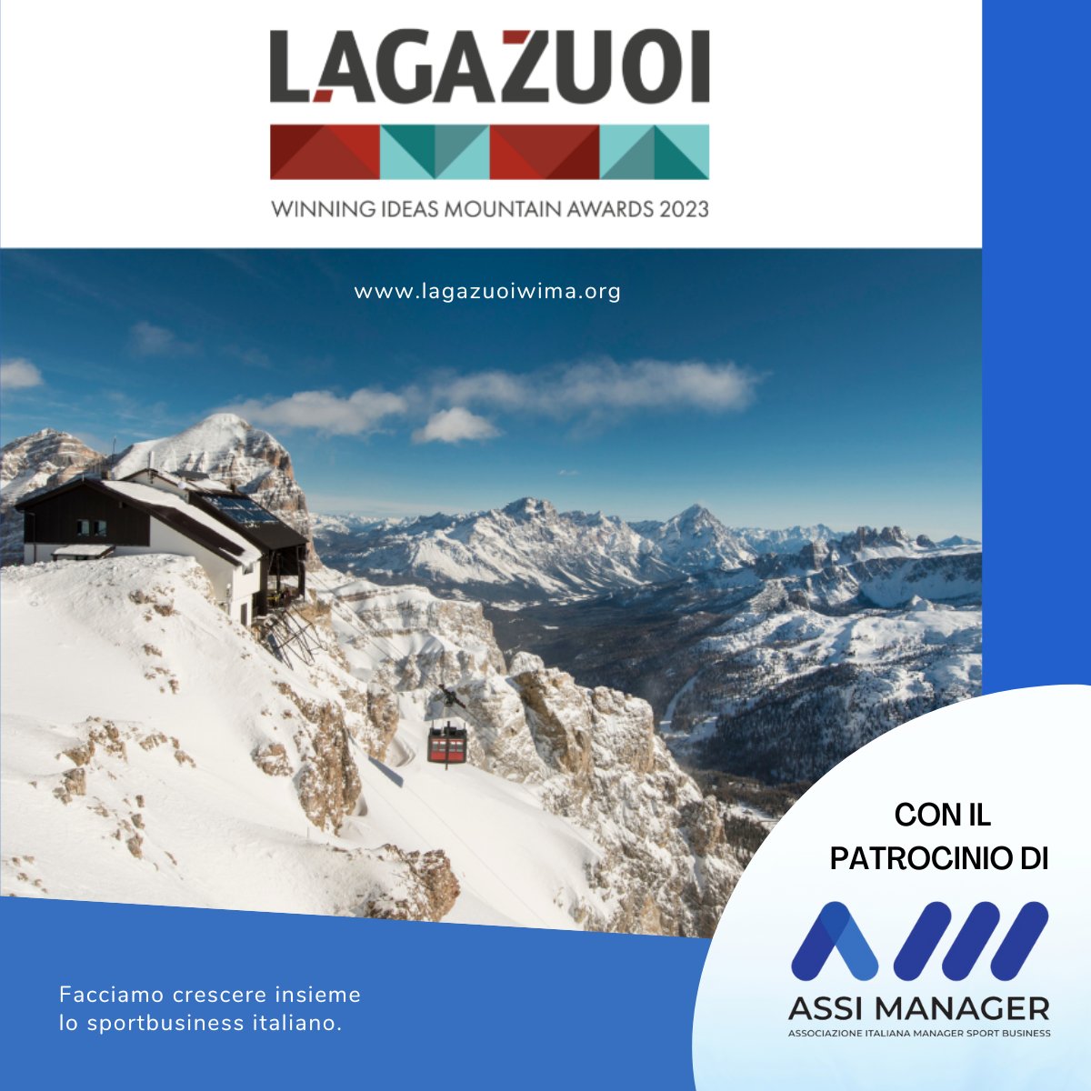 ASSI Manager patrocina "WIMA: Lagazuoi Winning Ideas Mountain Awards", premio a categorie dedicato ai progetti più #innovativi e all'#avanguardia del comparto montano italiano.  
👉  Application gratuita: lagazuoiwima.org/IT/proponi-la-…
#montagna #sport #lagazuoi #expodolomiti