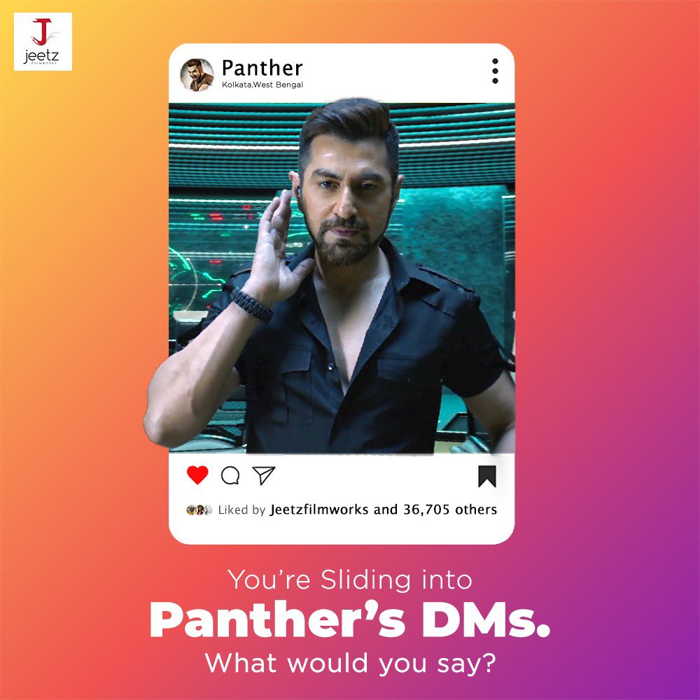 JeetzFilmworks's tweet photo. You’re Sliding into Panther’s DM . What would you like to say to him ? 😉🇮🇳❤️

#panther #jeetzfilmworks #dailygram https://t.co/AbTAP2CvVo