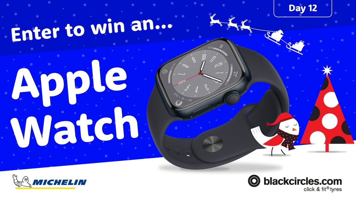 blackcircles's tweet photo. It’s the final day of our 12 days of advent and it’s thanks to our friends at Michelin, we have a treat for you! We’re giving you the chance to win an Apple Watch series 8 😲

So, let us know in the comments below your favourite sports hobby 👇

Good luck https://t.co/UfX835TJUs