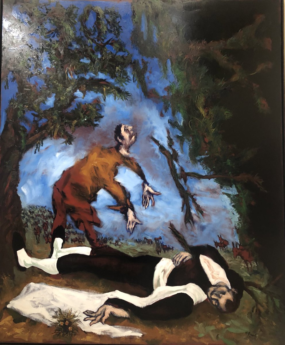LiaCamel92's tweet photo. Évidemment , dans l’expo #Garouste @CentrePompidou , même si je ne suis pas fan de tout l’œuvre de l’artiste,j’ai flashé sur «L’autre et le toréador» 2019, à cause de la référence évidente à mon tableau favori de #Manet «Le torero mort» @SamuelMartin75 @Guiguiii94 @biblioparfum https://t.co/f3l5TcyBdF