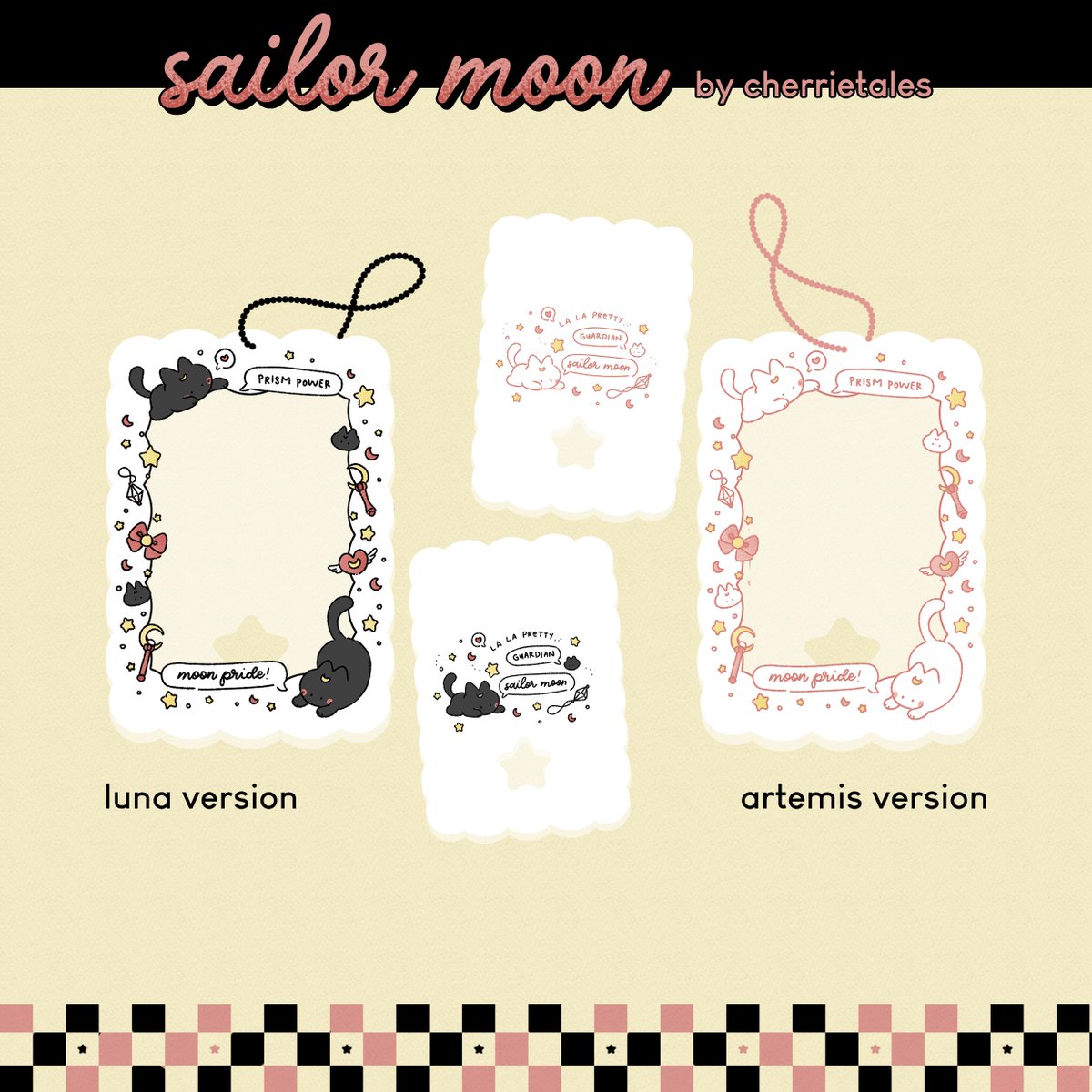 🎀🐱 rts &amp; likes are v appreciated

acrylic photocard holder: sailor moon series by cherrietales

💰 65k IDR for any version
DP: 40k IDR

☆ inc. ballchain and preorder benefits
☆ preorder period: 20 - 31 dec
☆ details on form

order form: docs.google.com/forms/d/e/1FAI…
thank you ‹𝟹
