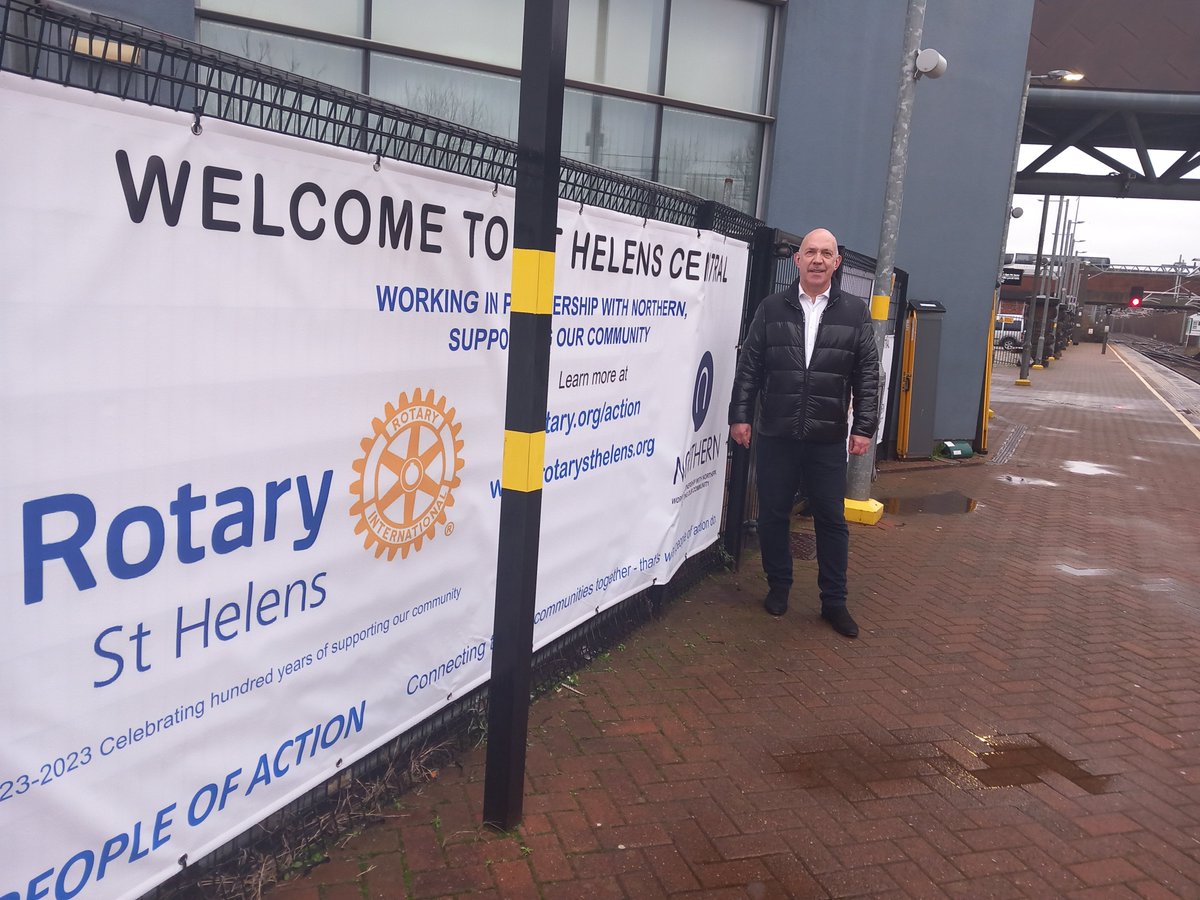 SHelensRotary's tweet photo. Rotary St Helens approached Northern asking whether they could adopt Central Station.  Northern agreed as they are always seeking for community groups to adopt their stations to help them to become a community station. https://t.co/vFpB0zL3C2