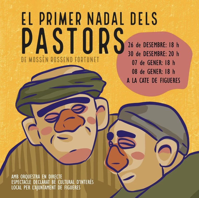EL PRIMER NADAL DELS PASTORS - Quatre representacions dels <a href="/Pastorets_FGS/">Pastorets de Figueres</a> a <a href="/LaCate_Figueres/">La Cate</a>.

📆 26 i 30 de desembre i 7 i 8 de gener