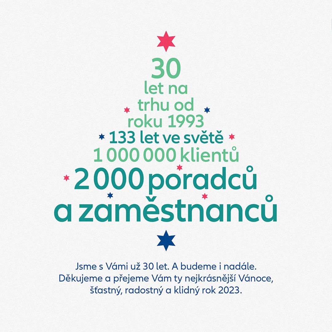 Přejeme Vám klidné Vánoce bez pojistných událostí a do nového roku 2023 nezapomeňte vykročit pravou nohou!
