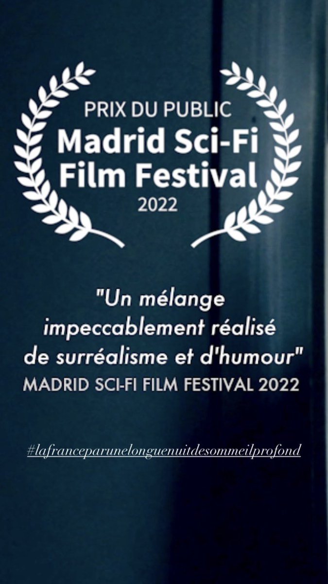 MatthieuMoerlen's tweet photo. Prix du Public @madridscifi film festival 2022 pour #thefrenchkingdom #lafranceparunelonguenuitdesommeilprofond #audienceaward #prixdupublic @MrJadis #mrjadisproduction #francbruneau #albertdelpy #shortfilm #courtmetrage #jimmyconchou #aitorbourgade #matthieumoerlen https://t.co/BpjSWMfepZ