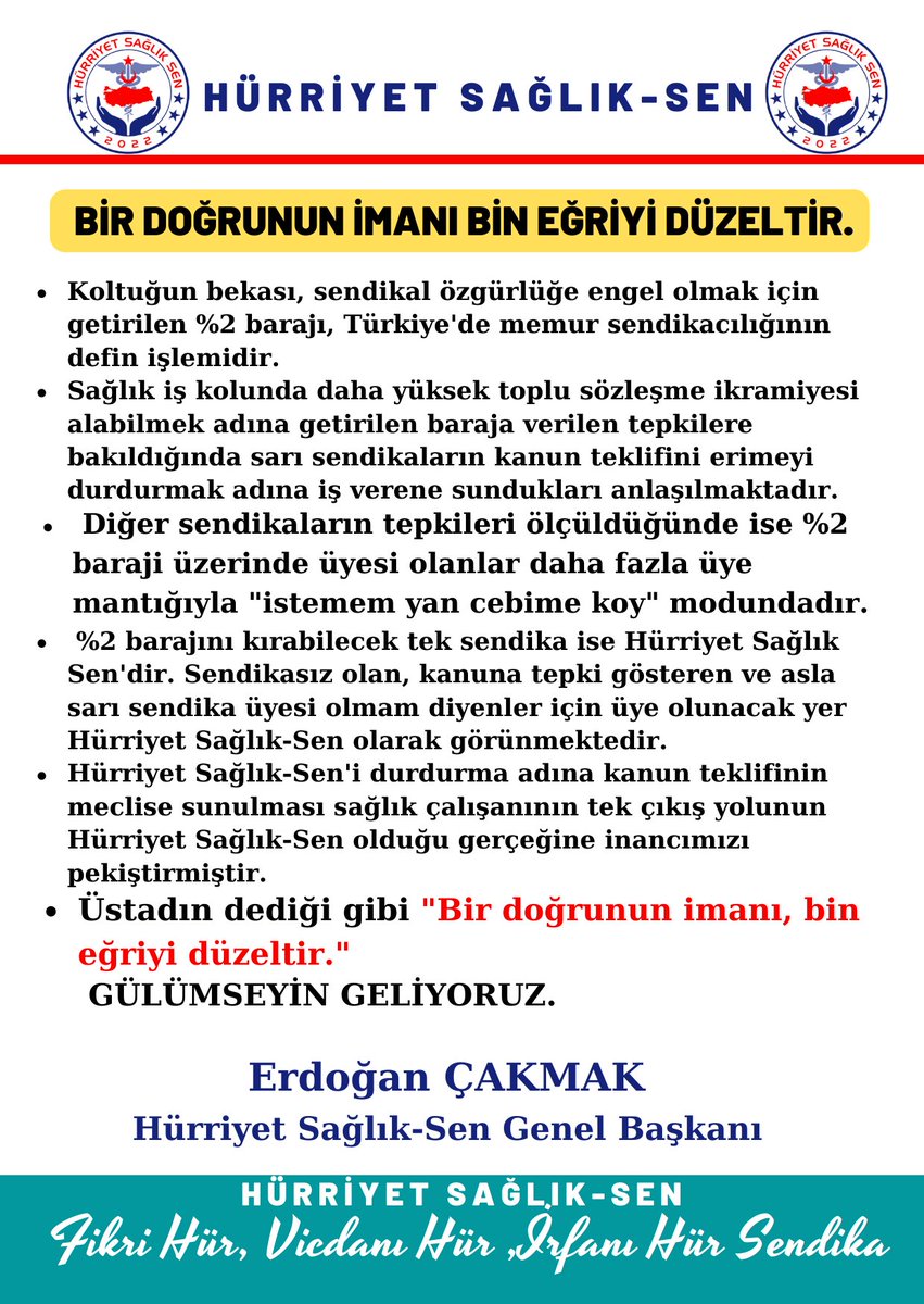 hursagliksen's tweet photo. #KAÇINILMAZ #SONUNUZ #YAKINDIR
Hiç bir engel ve zorluk @hursagliksen in yükselişini durduramayacak. Tüm kamu çalışanları artık sarı sendikaların gerçek yüzünü görmüştür.
#GulumseyinGeliyoruz
@hursagliksen
@Erdogancakmaksb https://t.co/LJHsKaBmS7