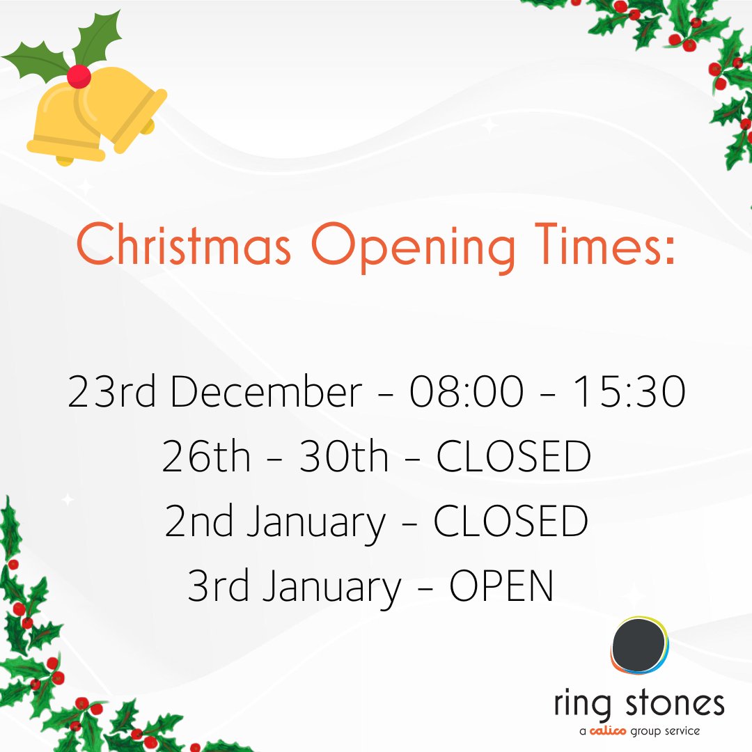See below for our opening times throughout our festive period 👇