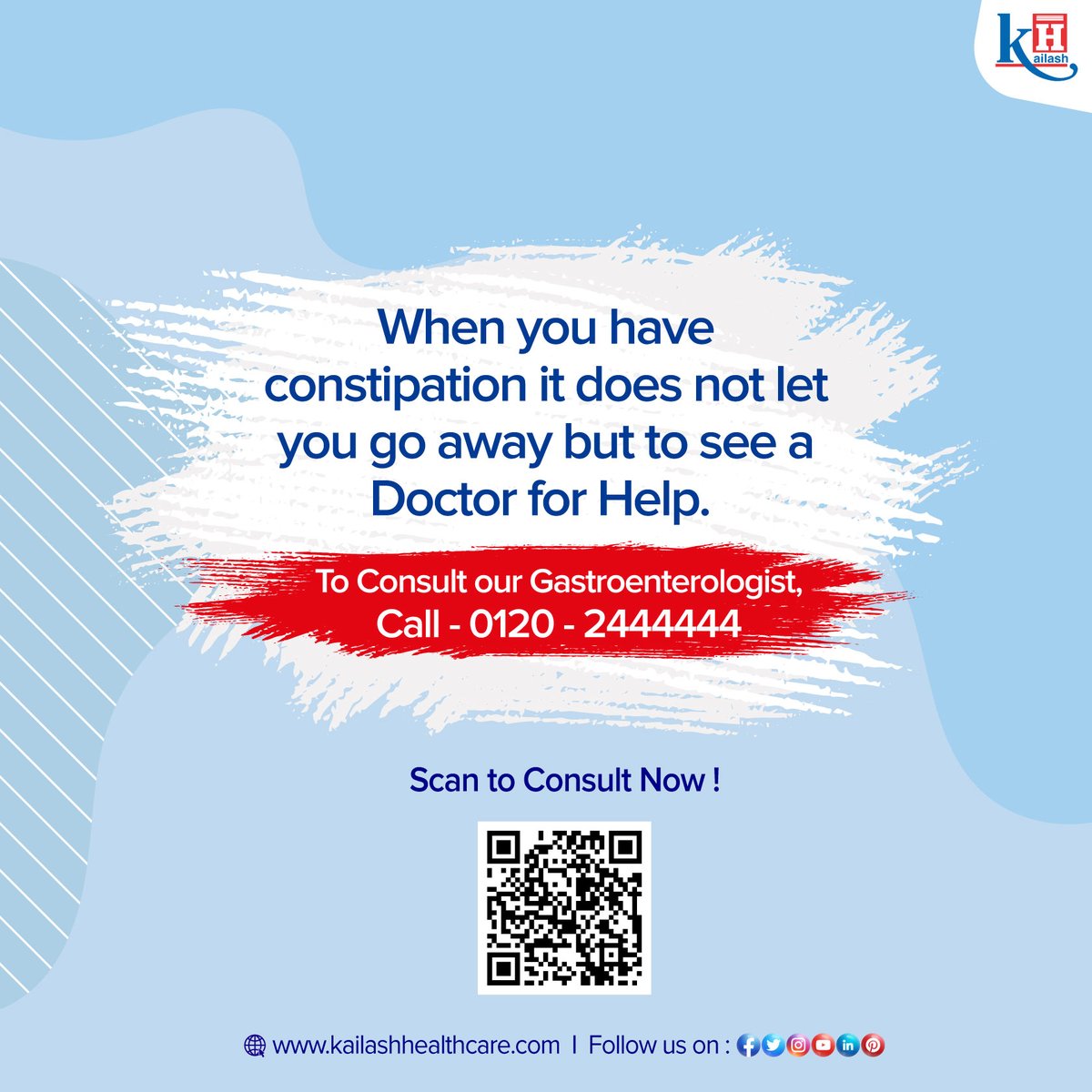 KailashHealth's tweet photo. Constipation means that a person has three or fewer bowel movements in a week. It rarely causes any complications or long-term health problems, yet timely treatment is important.
Consult our Gastroenterologists: https://t.co/9hpH3RVbpf
#KHCares #constipation #stomach #digestion https://t.co/tOdbBgUwz0