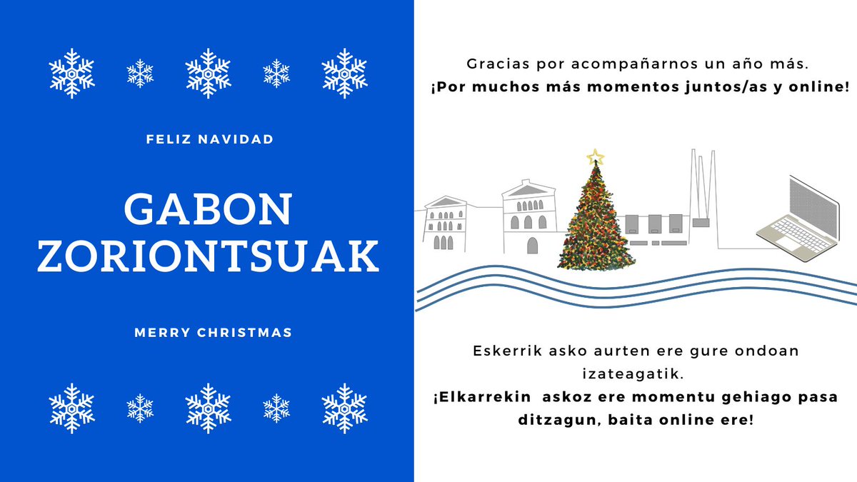 deustoUFonline's tweet photo. Creemos, creamos online. Desde la Unidad de Formación online de @deusto os deseamos felices fiestas. Gabon zoriontsuak! https://t.co/oDew3LJT6S