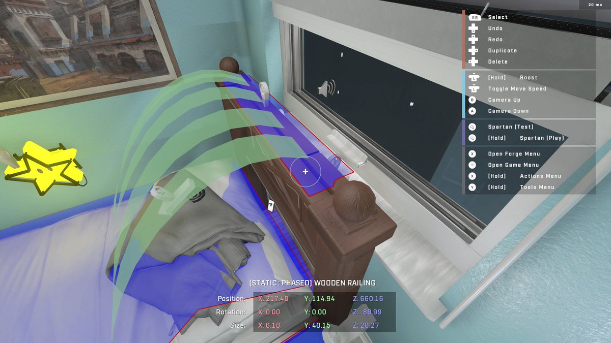 spaceartnoob's tweet image. Thanks to @MichaelSchorr for the tip, I was able to fix a lot more than just the banister and window sill. My bots will now actually crouch in my rat holes. #HaloInfiniteForge #navmesh