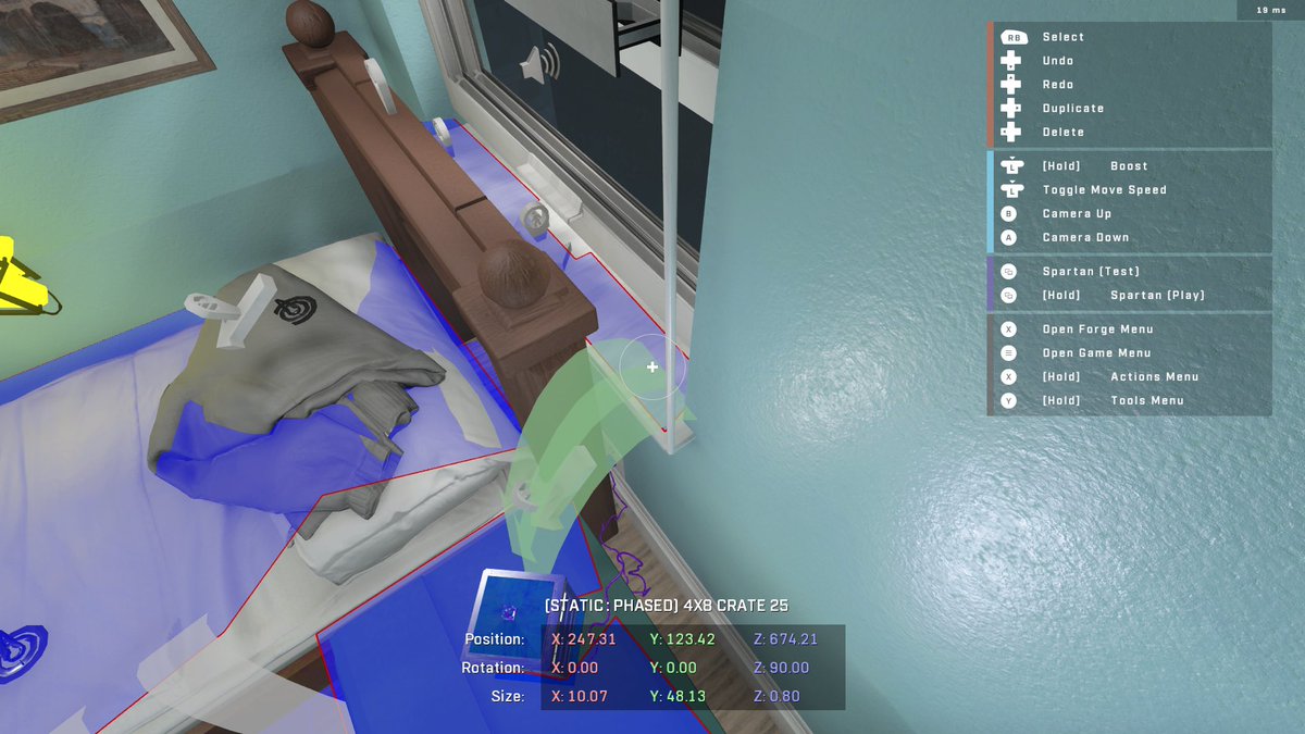 spaceartnoob's tweet image. Thanks to @MichaelSchorr for the tip, I was able to fix a lot more than just the banister and window sill. My bots will now actually crouch in my rat holes. #HaloInfiniteForge #navmesh