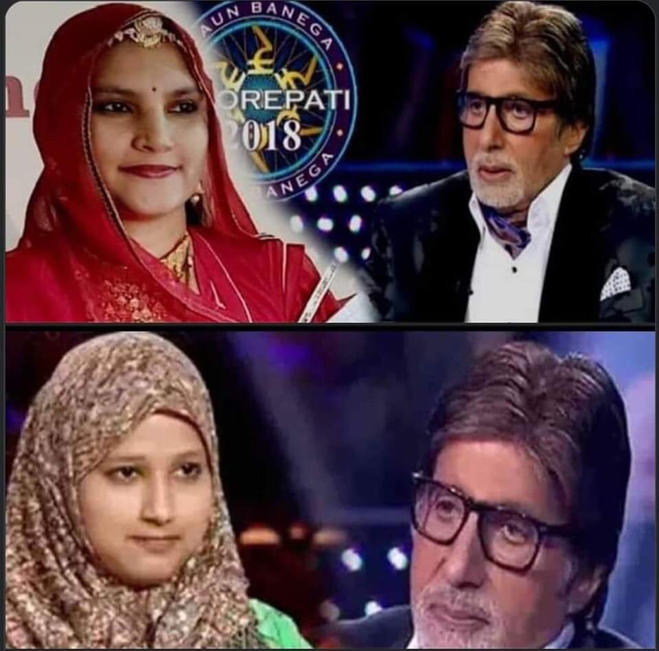 supria_pillai's tweet photo. Amitabh tells Ruma Devi who has a pallu on her head...that  Pallu culture is an obstacle to thinking and development.!

To Naseem sitting in hijab, Amitabh says that you look very intelligent, I will have to talk with you wisely.

#BoycottbollywoodCompletely https://t.co/WxzB1NPgH5