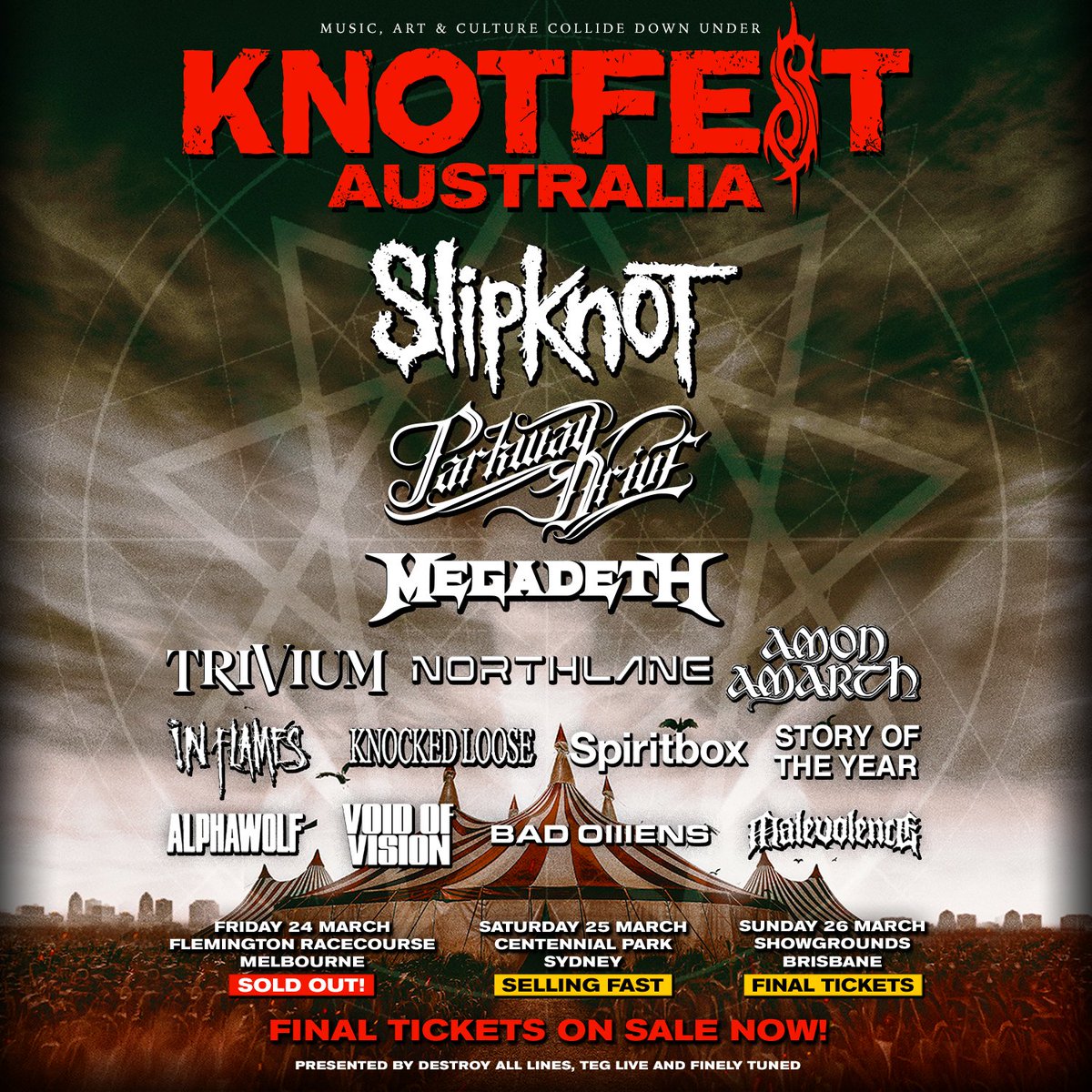 Parkway Drive on Twitter ".KNOTFEST Australia! Both Brisbane and Sydney are getting close, don