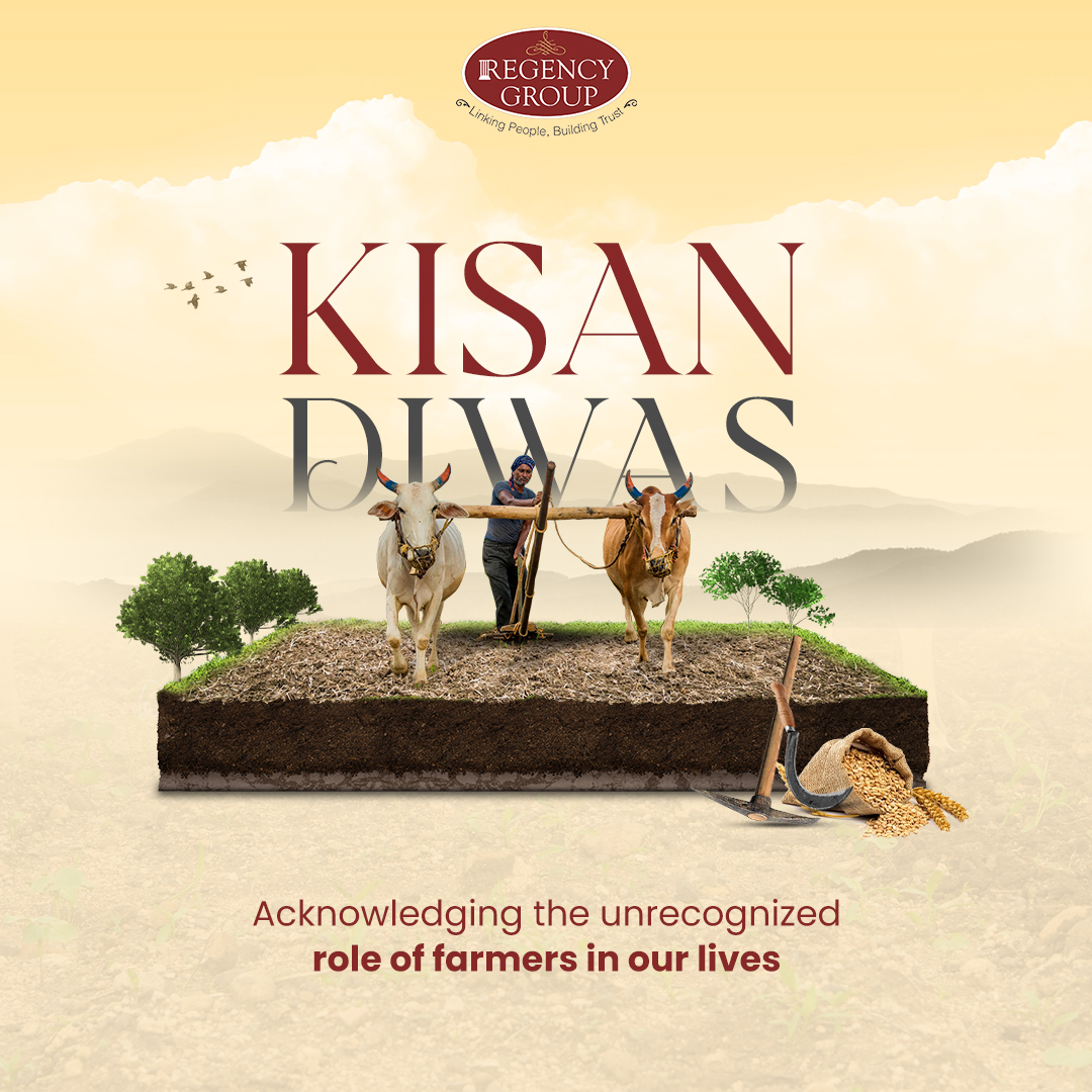 regencynirman's tweet photo. Paying heed to the efforts of farmers, who serve the nourishments on our table. Regency Group admires the dedication and tough grind of farmers on the occasion of Kisan Diwas.

#Regencygroup #KisanDiwas #Farmers #FarmersDay2022 #Hardwork #Dedication #farmer  #kisan #FarmersDay https://t.co/lslbXbwoWE