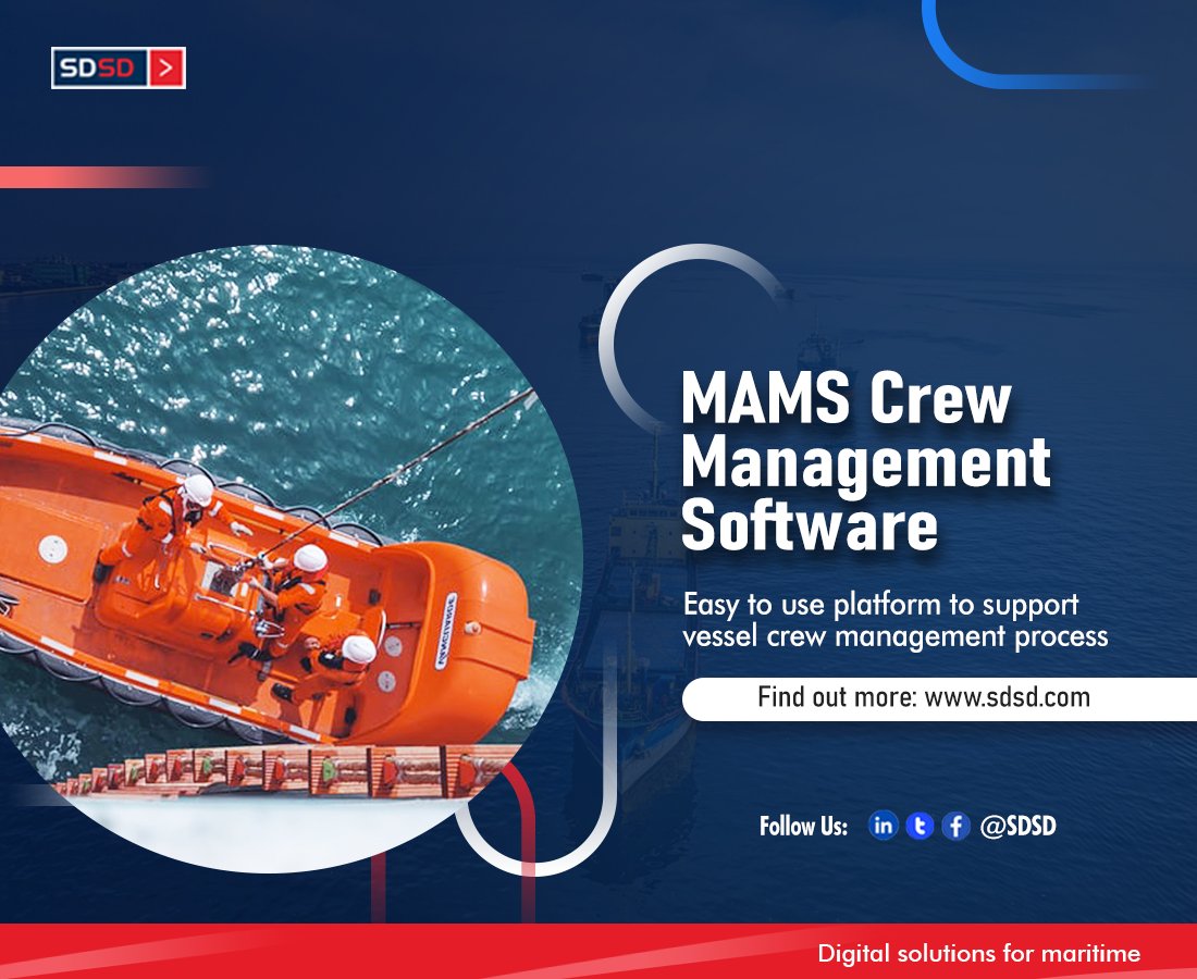 SD_SD's tweet photo. Streamline crew management, planning and training with MAMS. Find out more - https://t.co/qibtMKm952
#SDSD #digitalsolutions #maritime #crewmanagemany #crewdata #SDSDsmartsolutions #martimedigitalsolution #smartshipping #shipowners #shipmanager https://t.co/3jTDC6343j