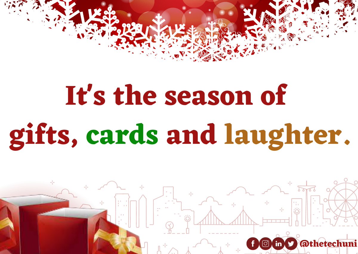 TheTechUni's tweet image. It&apos;s a season of joy and gladness😊

From TechUni to you, take our best wishes of the season.