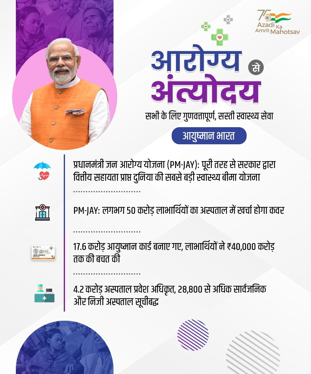 "आरोग्य से अंत्योदय"

माननीय प्रधानमंत्री श्री नरेंद्र मोदी जी के नेतृत्व में सभी के लिए गुणवत्तापूर्ण सस्ती स्वास्थ्य सेवाएं उपलब्ध हो रही है।

<a href="/narendramodi/">Narendra Modi</a> <a href="/BJP4India/">BJP</a> <a href="/PMOIndia/">PMO India</a>