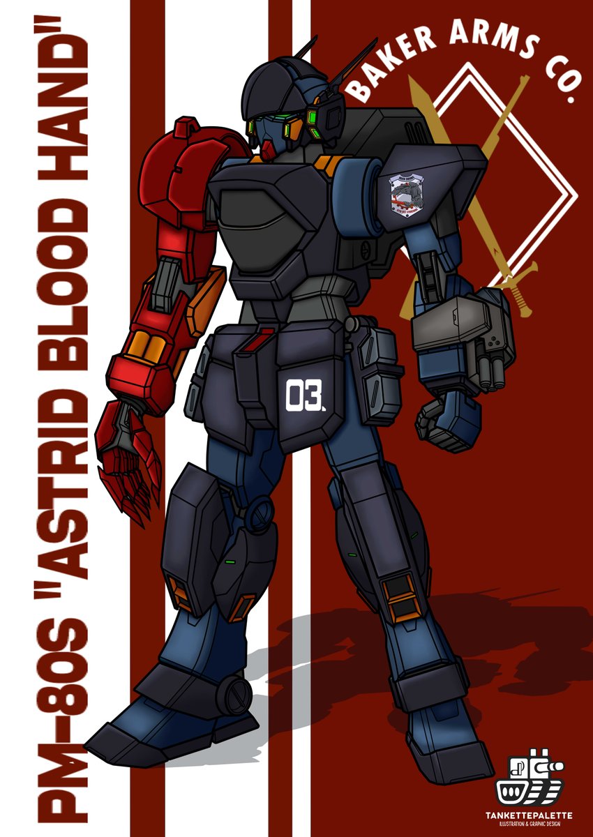 TankettePalette's tweet photo. Commissioned art for Sleepyhead featuring a mech in a DnD game set in Mage Hand Press' Dark Matter setting. The Astrid Blood Hand was created by Baker Arms Co. and is a prototype for a new line of close-combat mechs.
#mecha #illustration #dunegonsanddragons #DarkMatter5e https://t.co/Nmm1KhfRXk