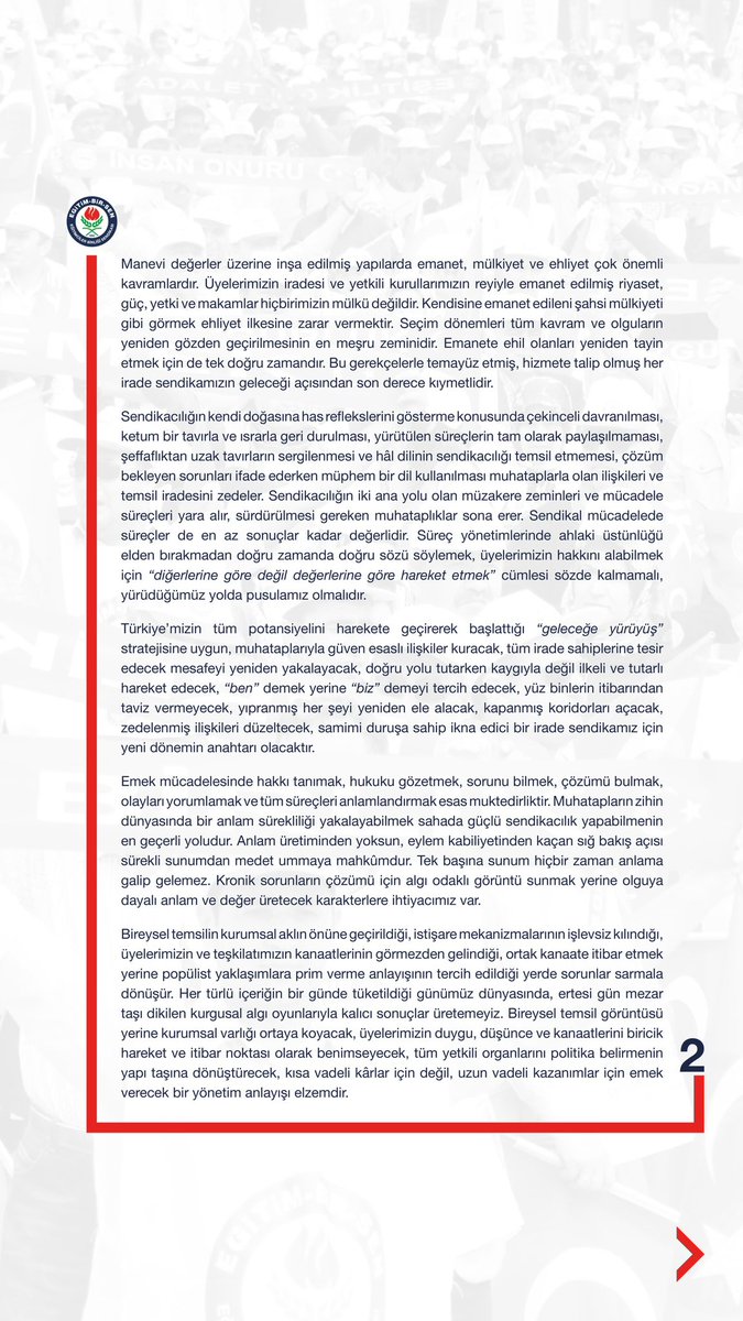 sukru_kolukisa's tweet photo. Bismillah…

Büyük emeklerle, adanmış ömürlerle, ödenmiş bedellerle bugünlere gelen @EgitimBirSen’imizin 7. Olağan Genel Kurulu için Genel Başkan adaylığımızı ilan ediyor, dua ve desteklerinizi bekliyoruz. 

Rabbim bu yolculuğumuzu hayırlara vesile kılsın inşallah… https://t.co/osqQphlOrq