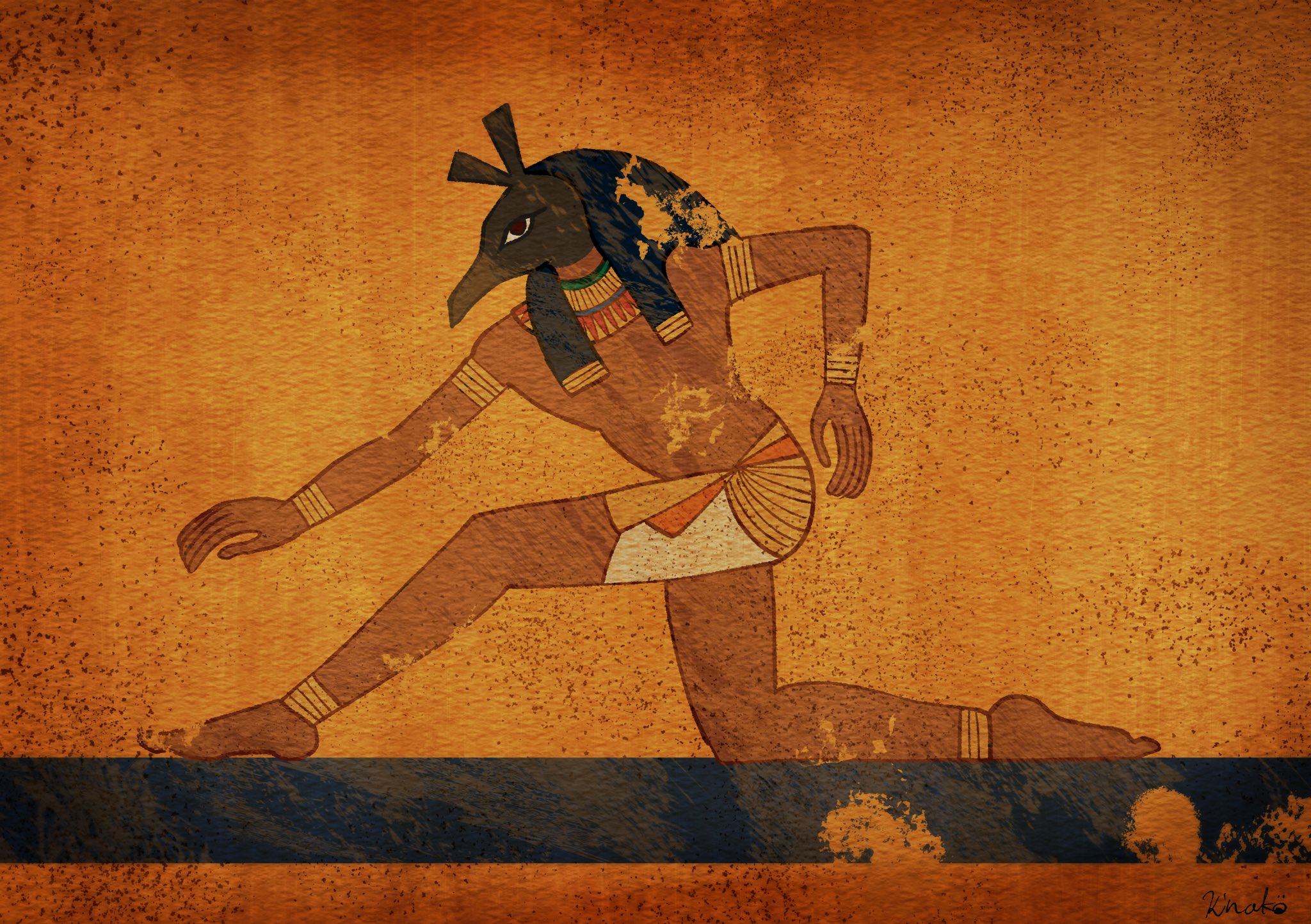 古代エジプト絵　お盆 Amazon.co.jp: 古代エジプトのウォールアート絵画 - 25x36インチ