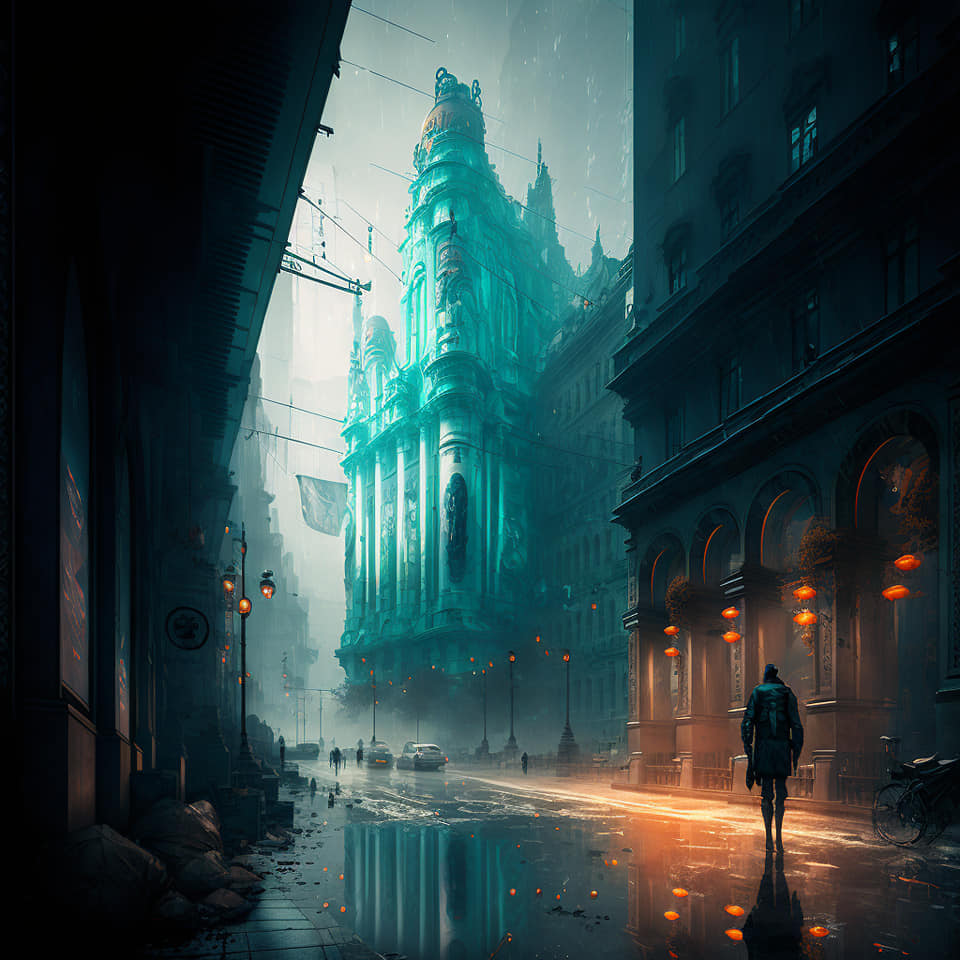 cemper's tweet photo. More Vienna Cyber Punk by #Midjourney #Architecture #AI #Futureism #Comics 

2/3 https://t.co/bTXK9NUFZe