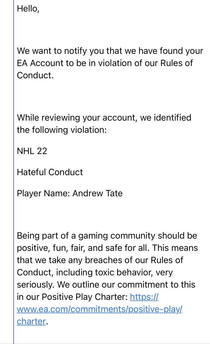 tomsteele88's tweet photo. @cobratate wow! I will never buy and ⁦@EASPORTS⁩ game ever again! Shame on them!! Disgraceful shit company. https://t.co/yTEQvq8cud